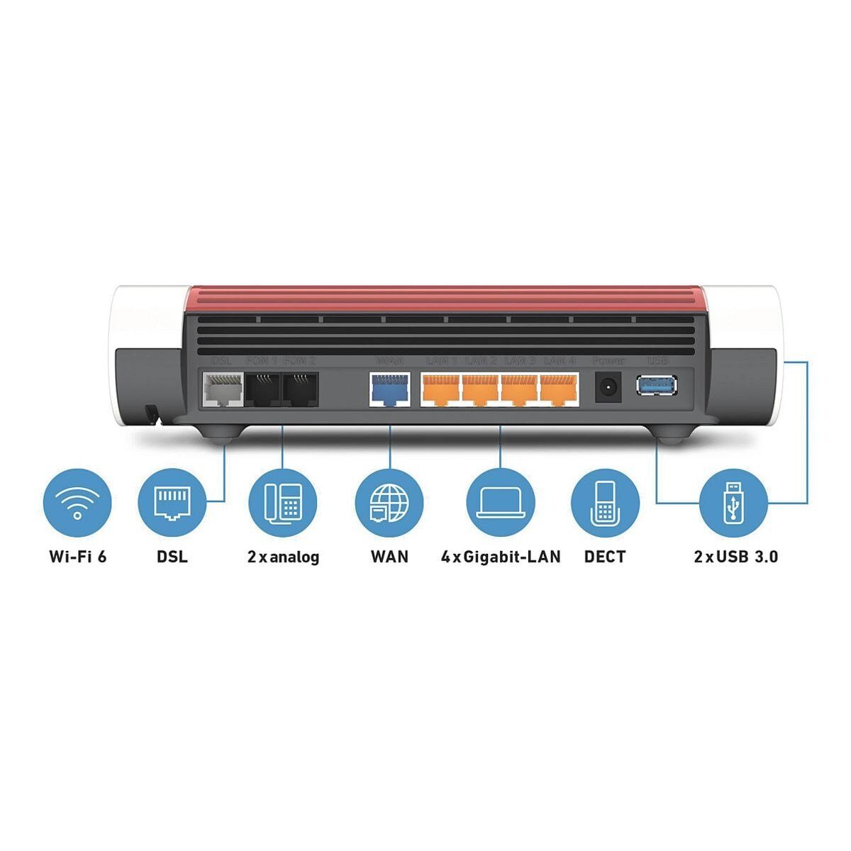 Fritz! FRITZ!Box 7590 AX WLAN-Router, Wi-Fi 6