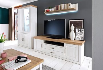 MCA furniture Highboard Kombi-Vitrine Brixen, Landhaus modern, Pinie Aurelio / Grandson Oak