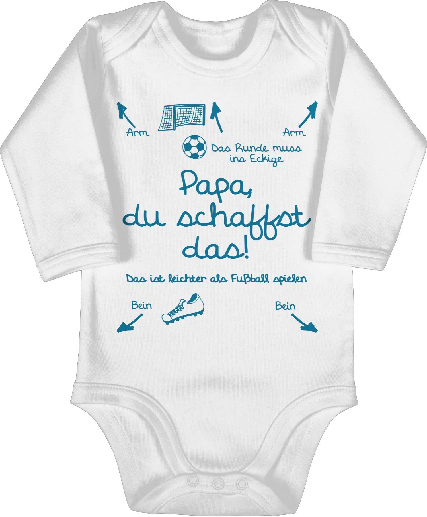 Shirtracer Shirtbody Papa du schaffst das Fußball Junge Strampler Baby Mädchen & Junge