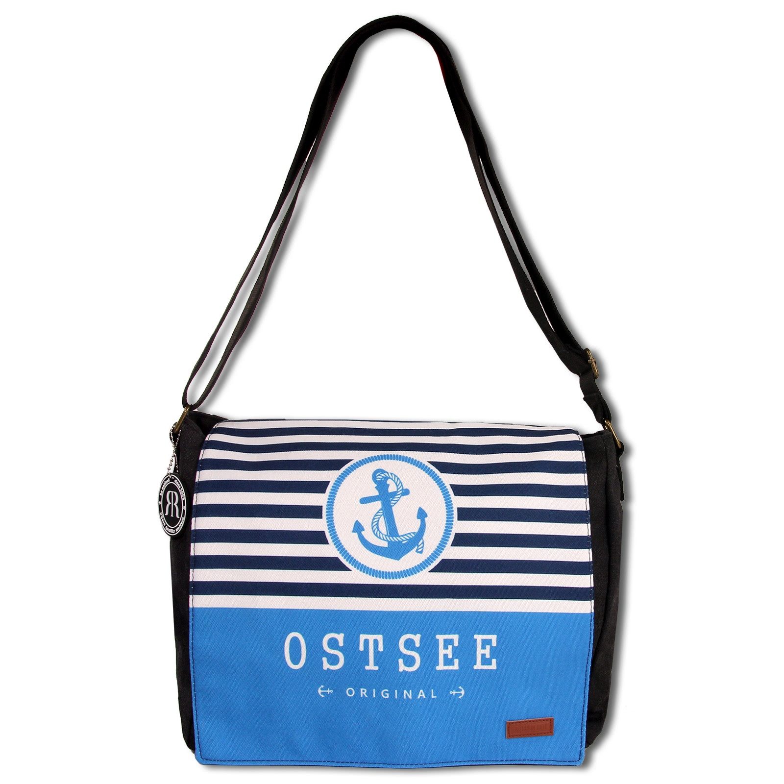 Robin Ruth Umhängetasche Robin Ruth Umhängetasche Baumwolle (Umhängetasche), Umhängetasche Baumwolle, Polyester, schwarz, hellblau ca. 29cm hoch