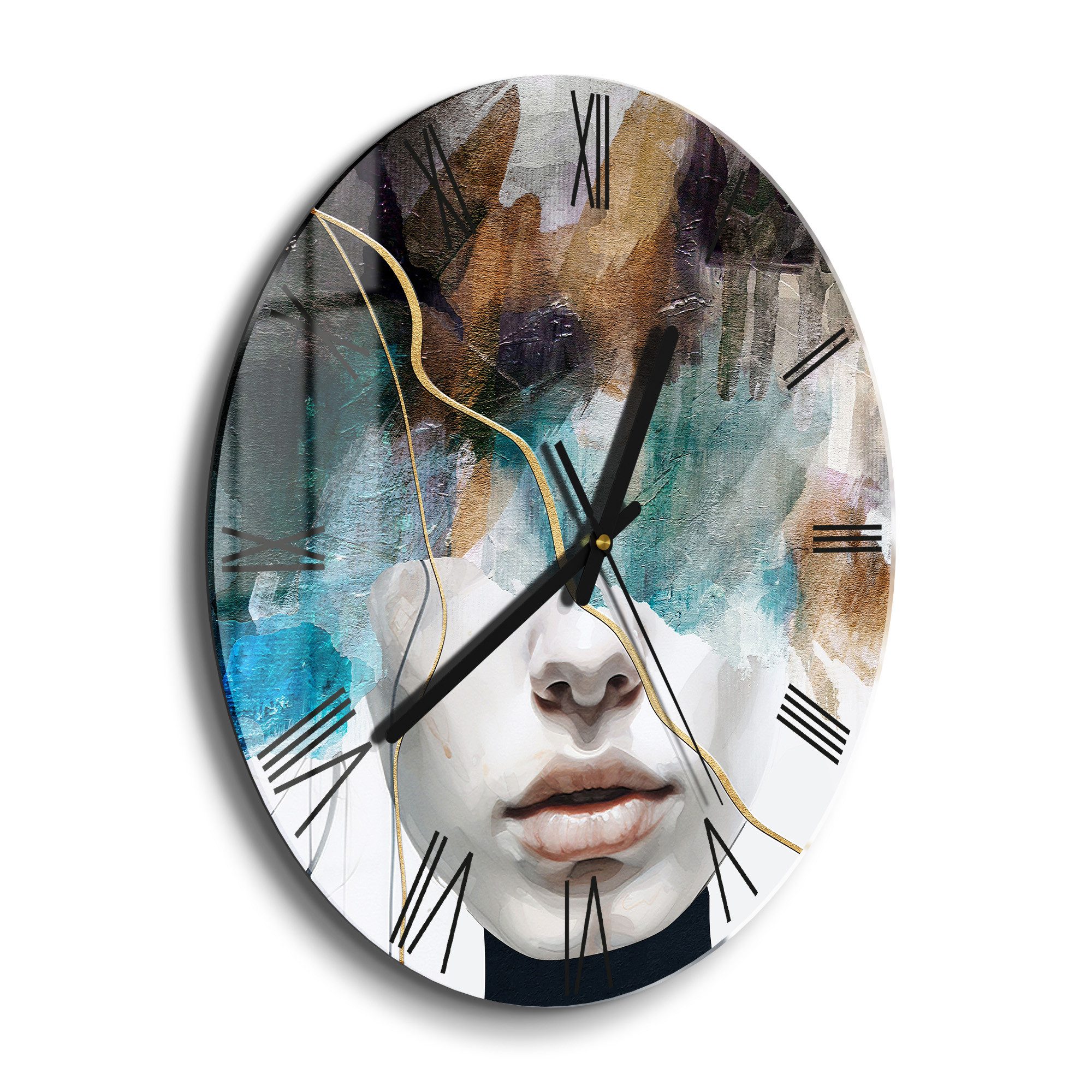 DEQORI Wanduhr 'Gefühlswirbel' (Glas Glasuhr modern günstig online kaufen