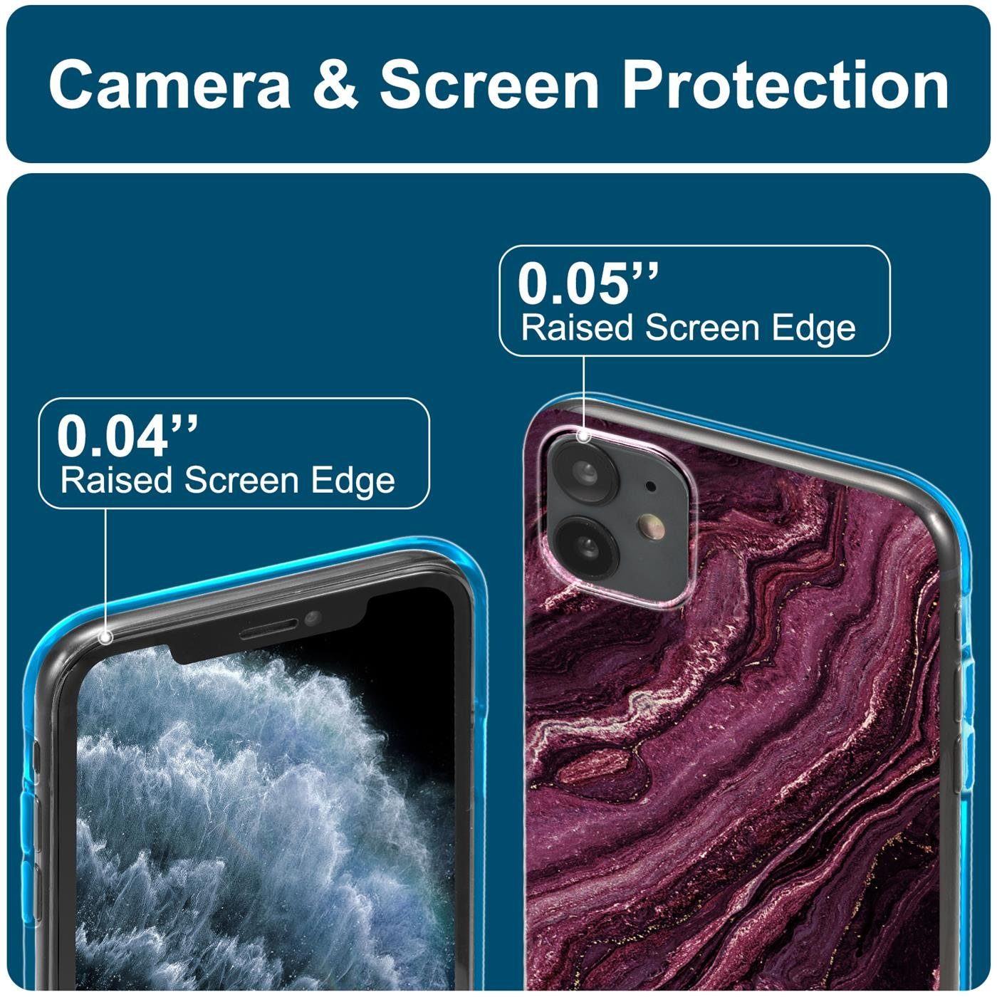 CoolGadget Handyhülle Marmor Slim Case für iPhone 13 6,1 Zoll, Hülle Dünne Silikon Schutzhülle für Apple iPhone 13 Hülle