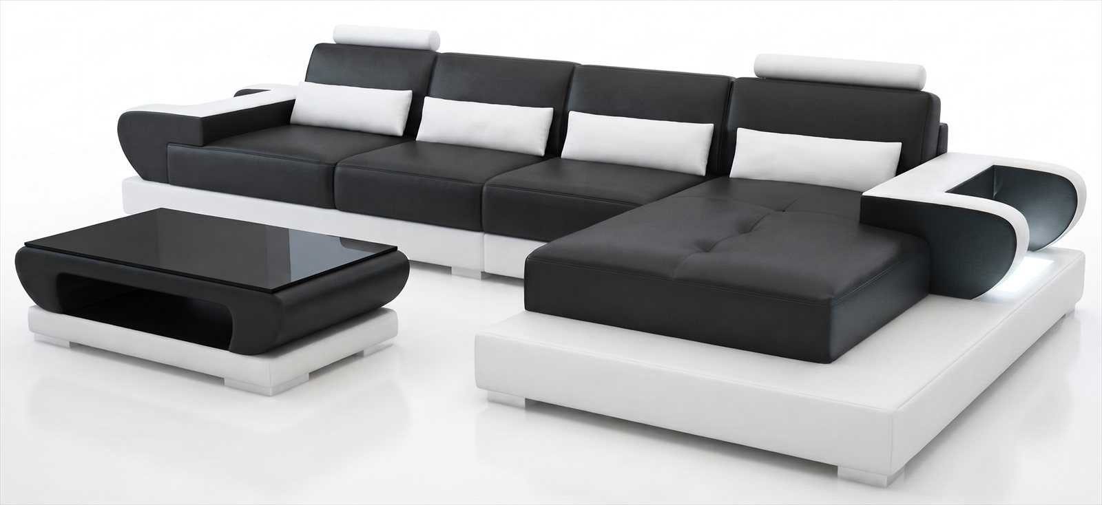 JVmoebel Ecksofa Schwarzes Ecksofa mit Couchtisch im modernen Design, 2 Teile, Special features