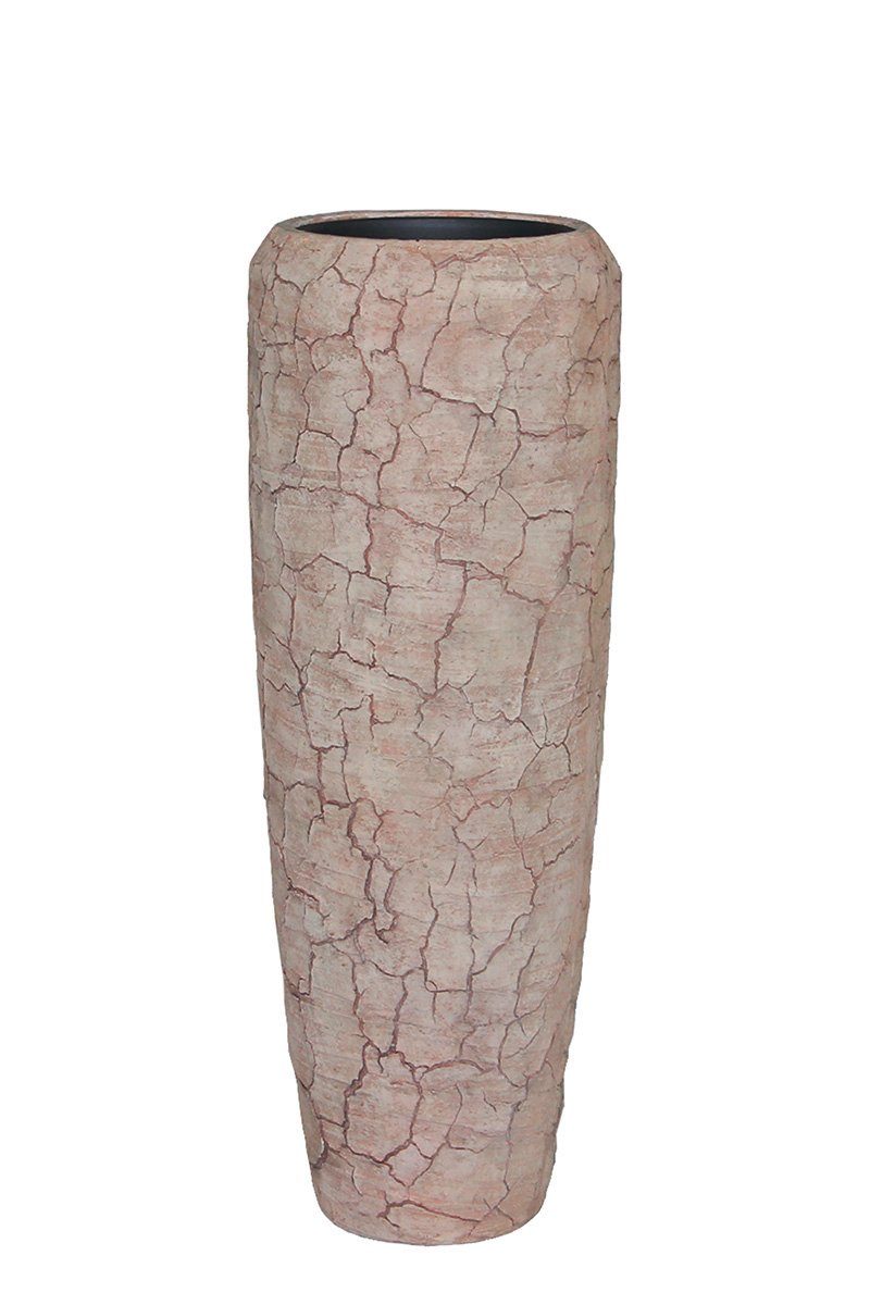 Dekoartikel Dekovase GILDE natur Crepa Vase dekorative Tischvase herausnehmbaren, 97 Dekovase (BxHxL) Fiberglas mit Vase Dekovase cm