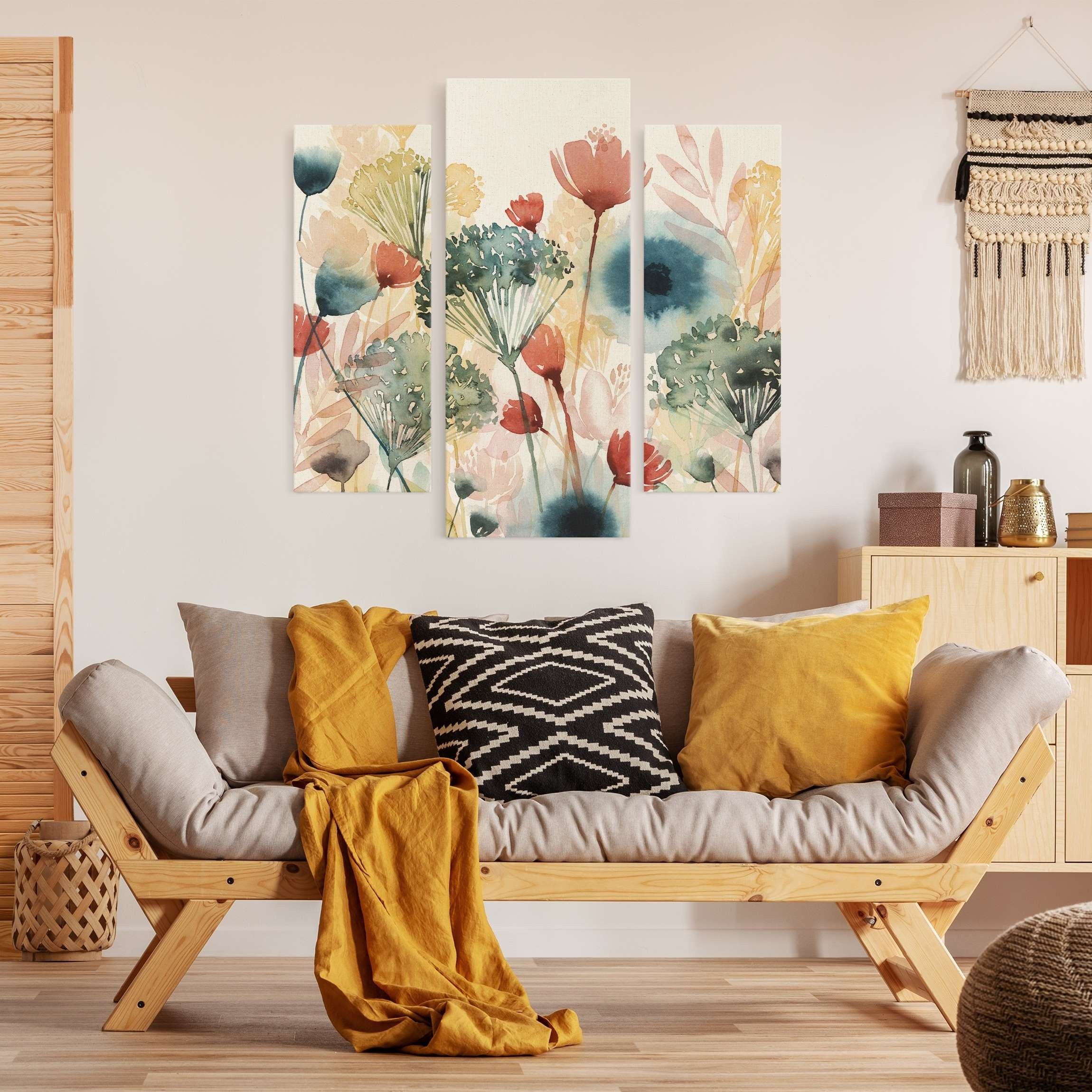 Bild Modern auf Bild Leinwand Leinwandbild floral Blumen Natur vielen XXL, weiss Größen Leinwand; Wildblumen auf in Bilderdepot24 Leinwanddruck