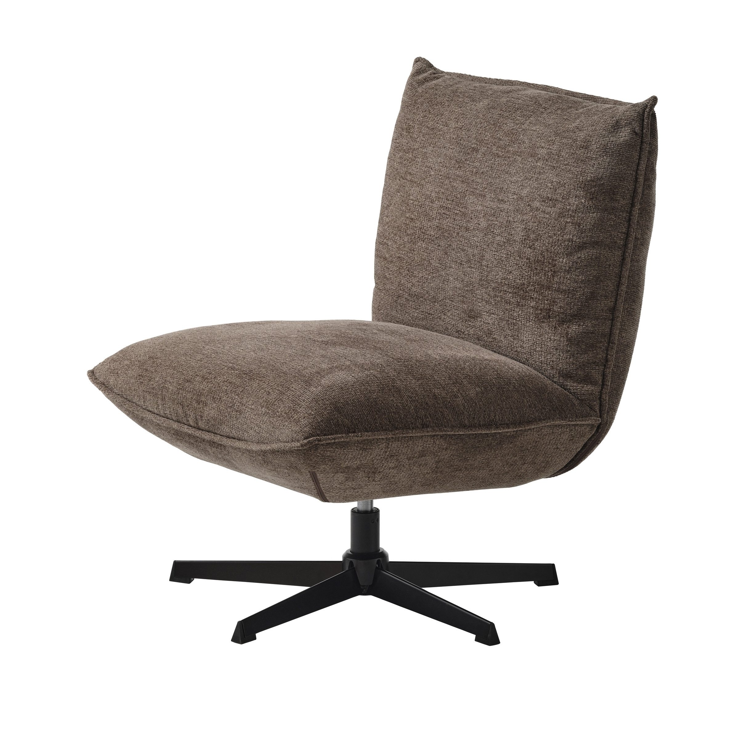 freiraum Loungesessel Fraser, drehbar, Gestell schwarz, Chenille schoko-braun - 70x88x83 (BxHxT)
