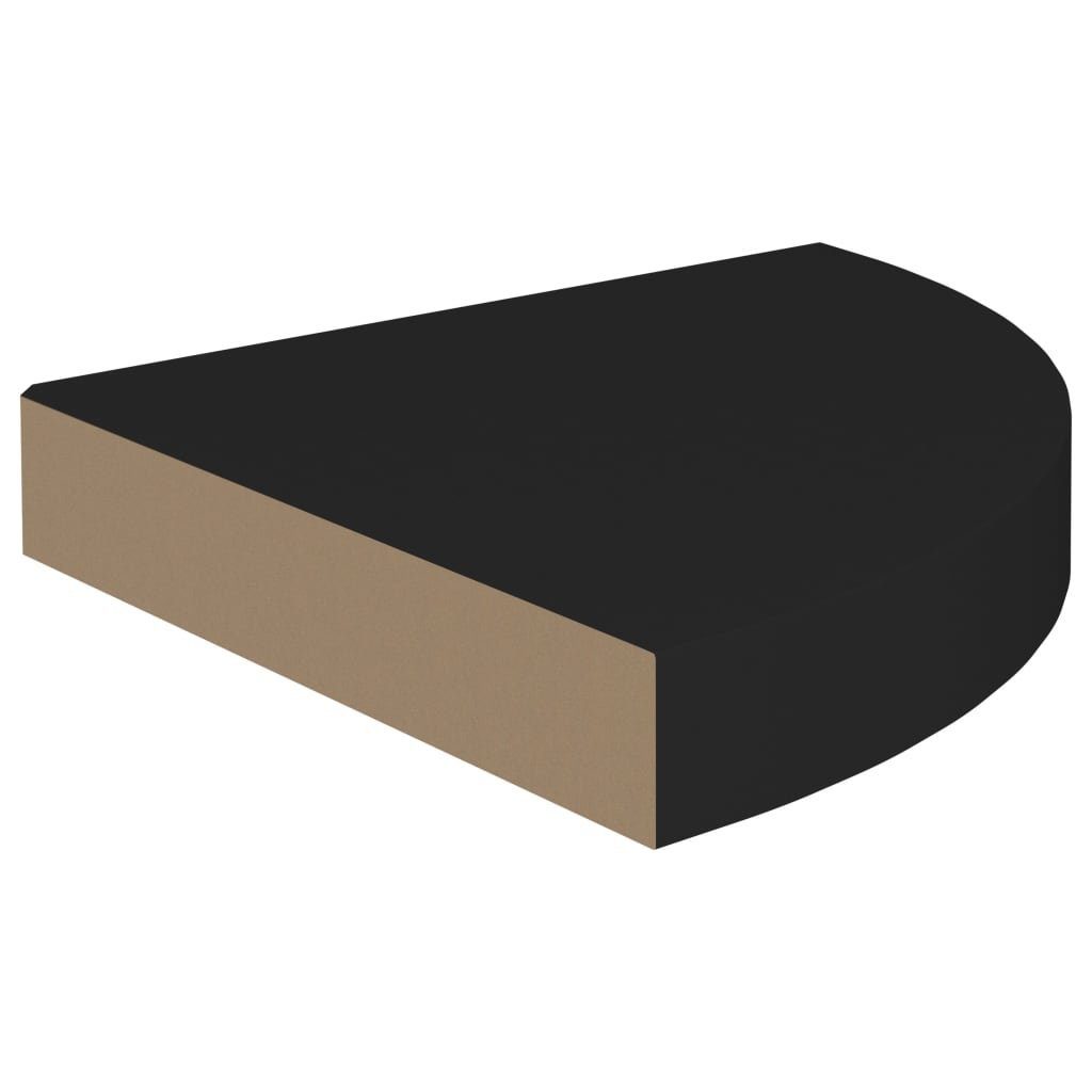 Schwarz Eck-Schweberegal Regal cm vidaXL 25x25x3,8 MDF