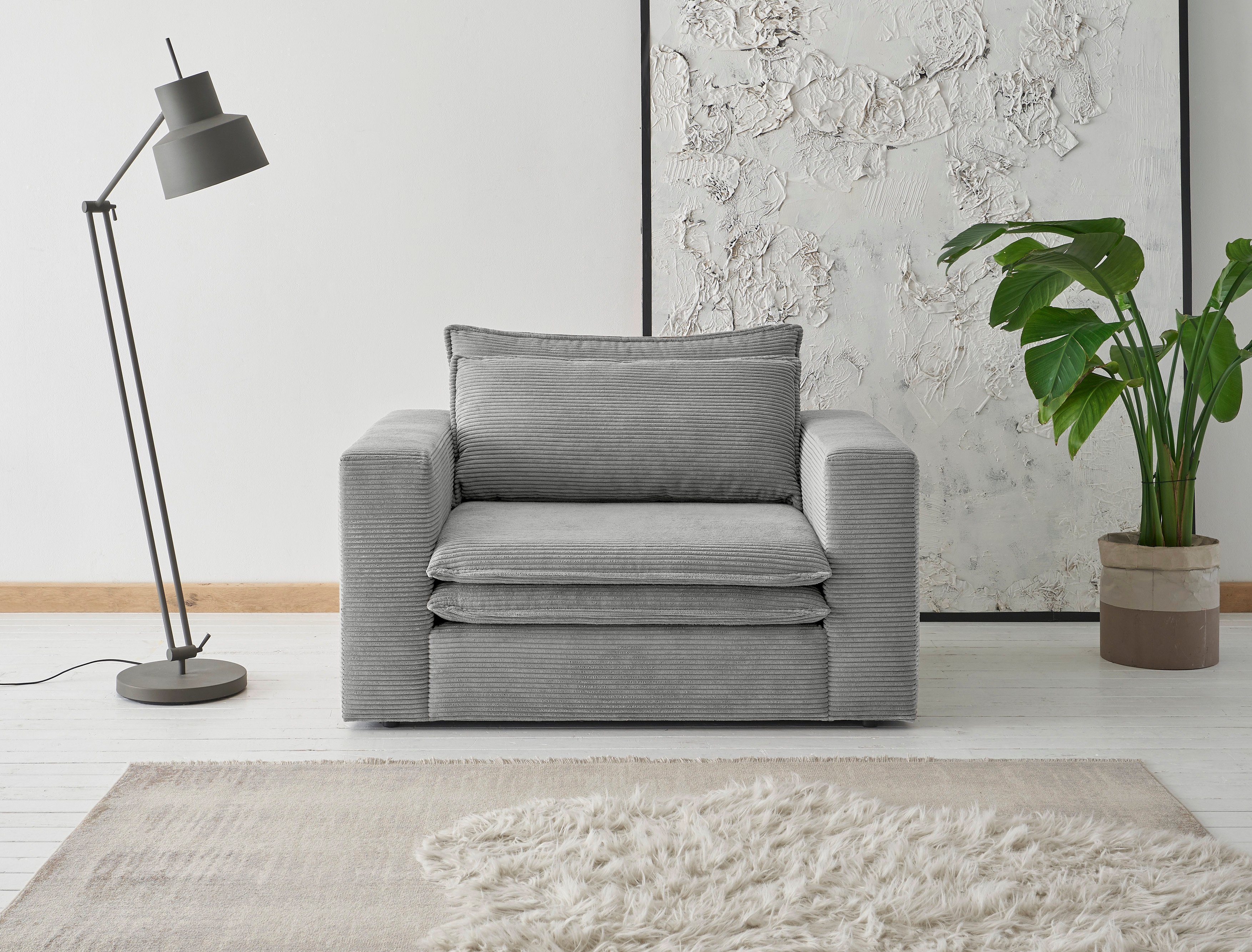 Home affaire Loveseat PIAGGE, Hochwertiger Cord, trendiger Loveseat