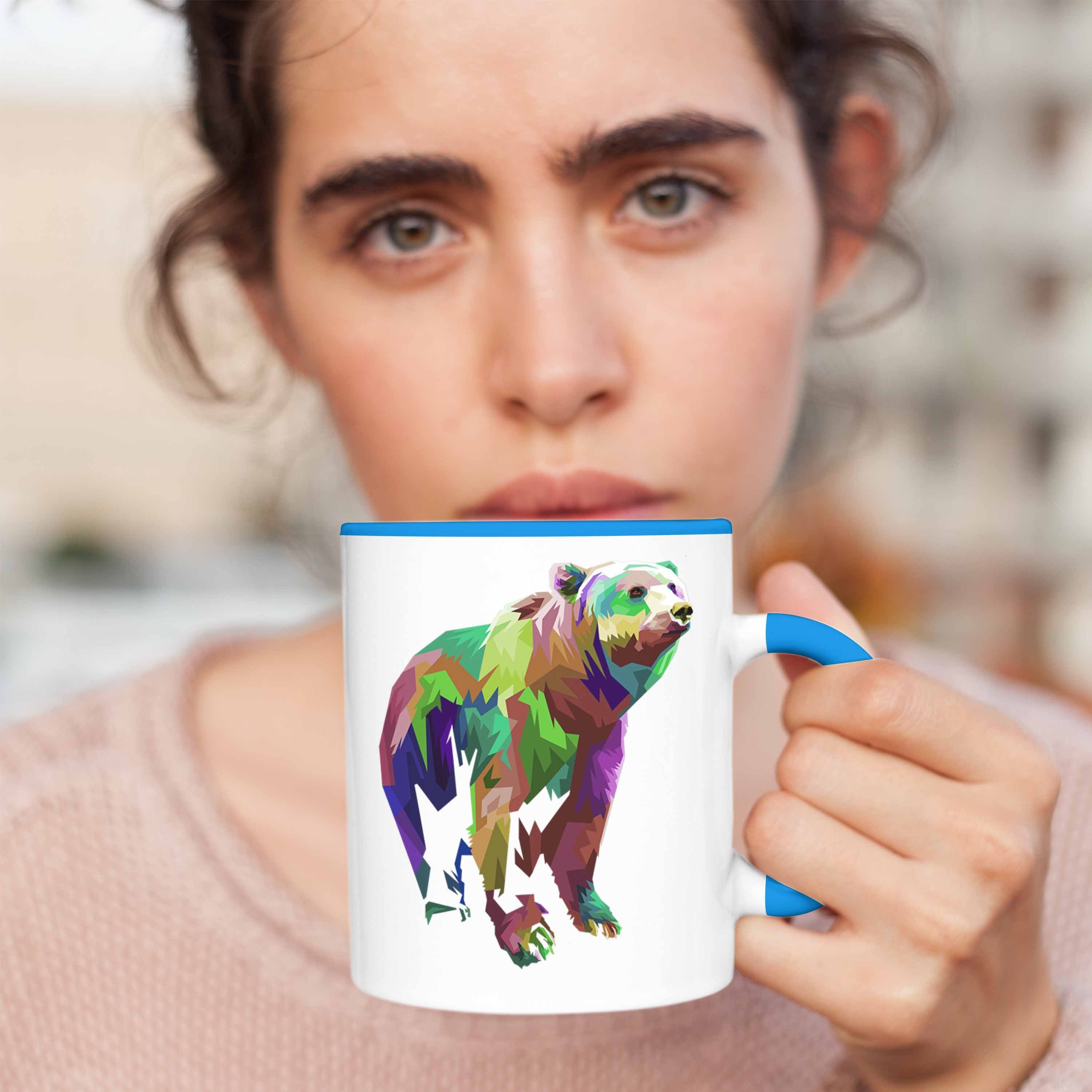 Bären Tasse Grafik Tasse Bär Trendation Blau Liebhaber Geschenk Trendation Poiygon -