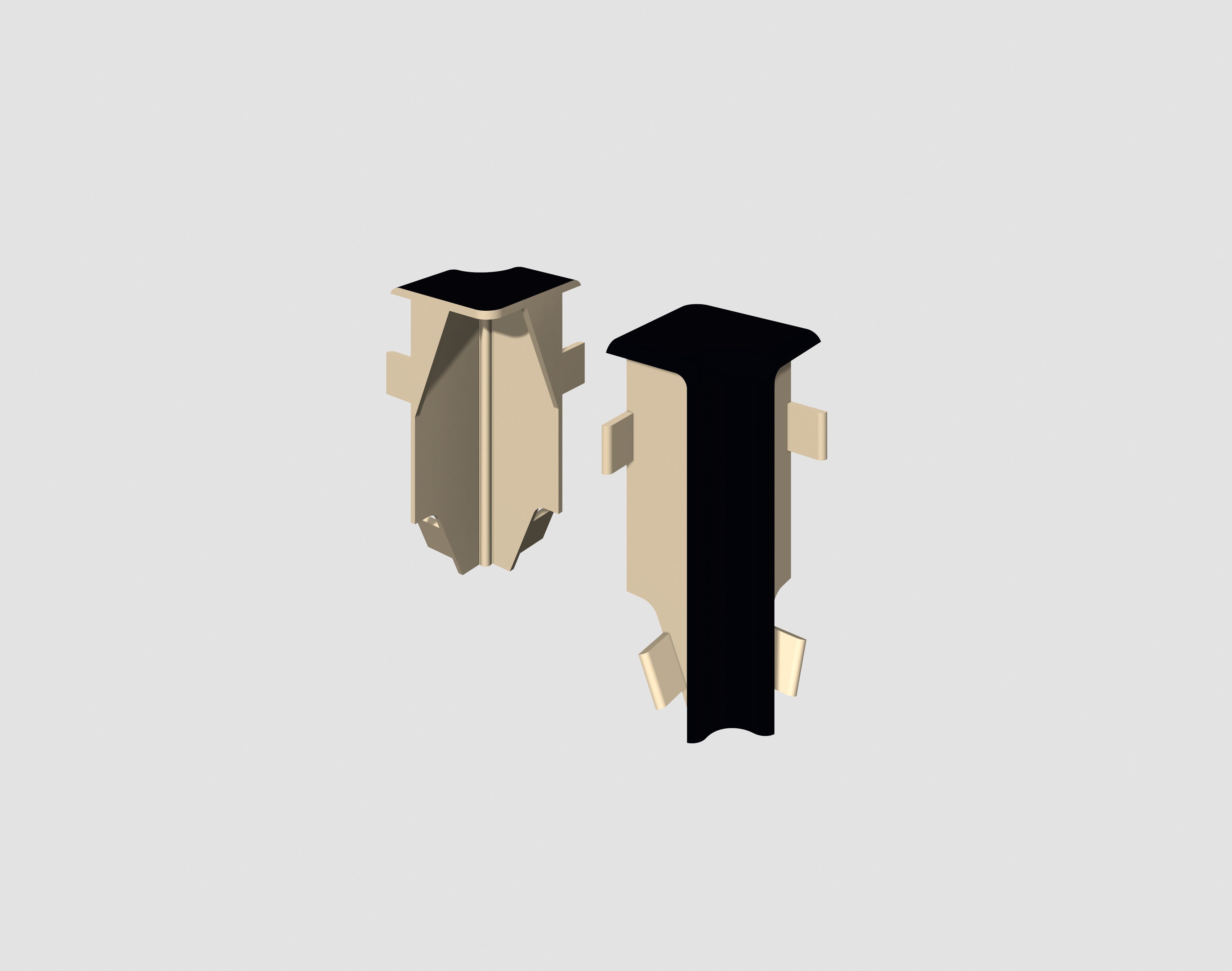 EGGER Sockelleisten-Innenecke Universal schwarz, L: 1.6 cm, H: 5.9 cm, 2-St., neues kubisches Profil; 2 Stück