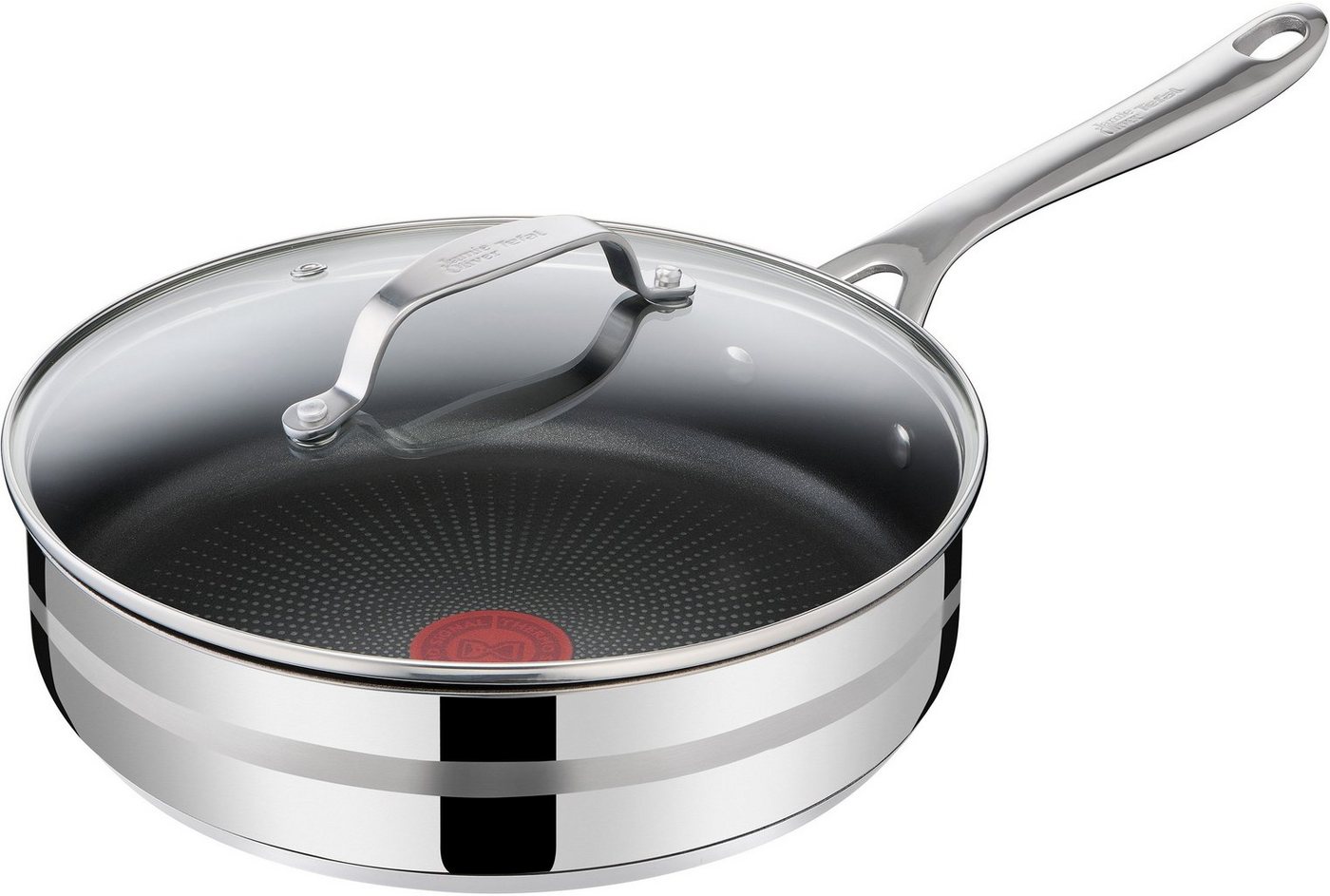 Tefal Schmorpfanne Jamie Oliver Cook Smart, Ø 25 cm, Pfanne Induktion, Thermo-Signal, Edelstahl, Antihaftversiegelung, geeignet für alle Herdarten, E31033