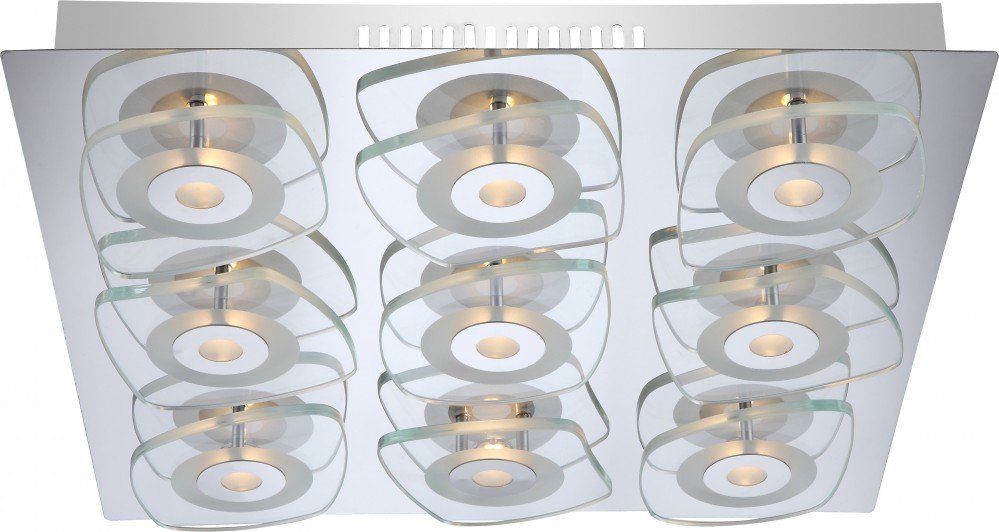 Globo LED Deckenleuchte, LED-Leuchtmittel fest verbaut, Warmweiß, Vornehme 40,5W LED Decken Leuchte Lampe Gästezimmer Chrom Globo ZARIMA