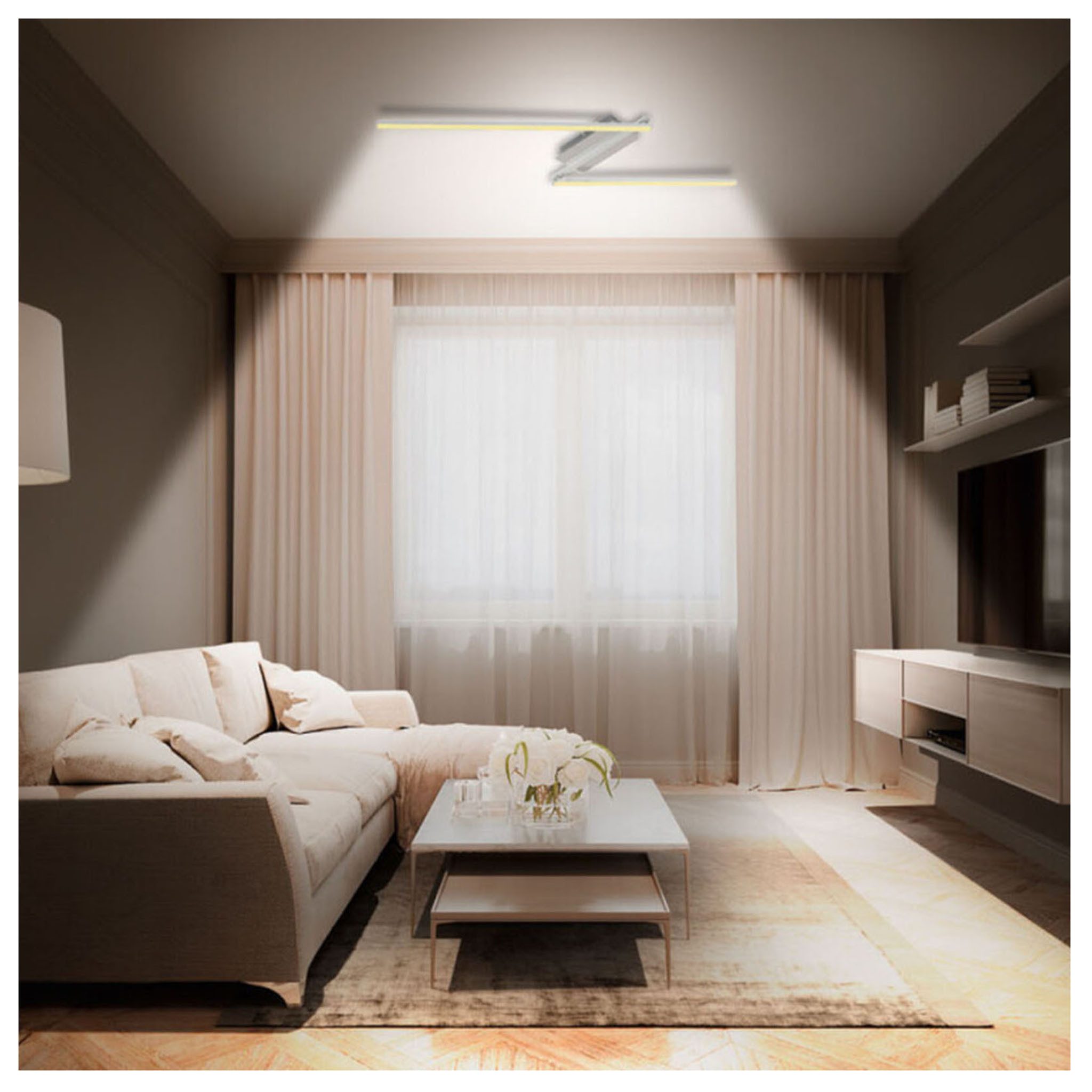 Livarno home Deckenleuchten LED-Deckenleuchte Lampe Leuchte geometrisch 2 flammig schwenkbar, LED fest integriert, warmweiß, geometrisch, 2 flammig, modern, schwenkbar, 25000 h