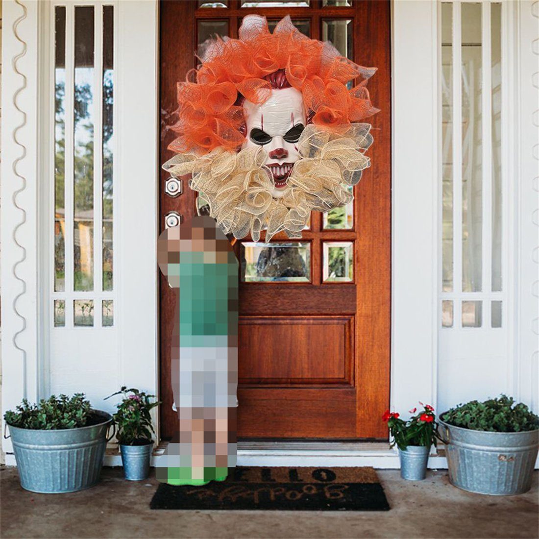 DÖRÖY Clown Party Maske Kunstgirlande Girlande, Dekoration Halloween Dekoration Tür hängen,