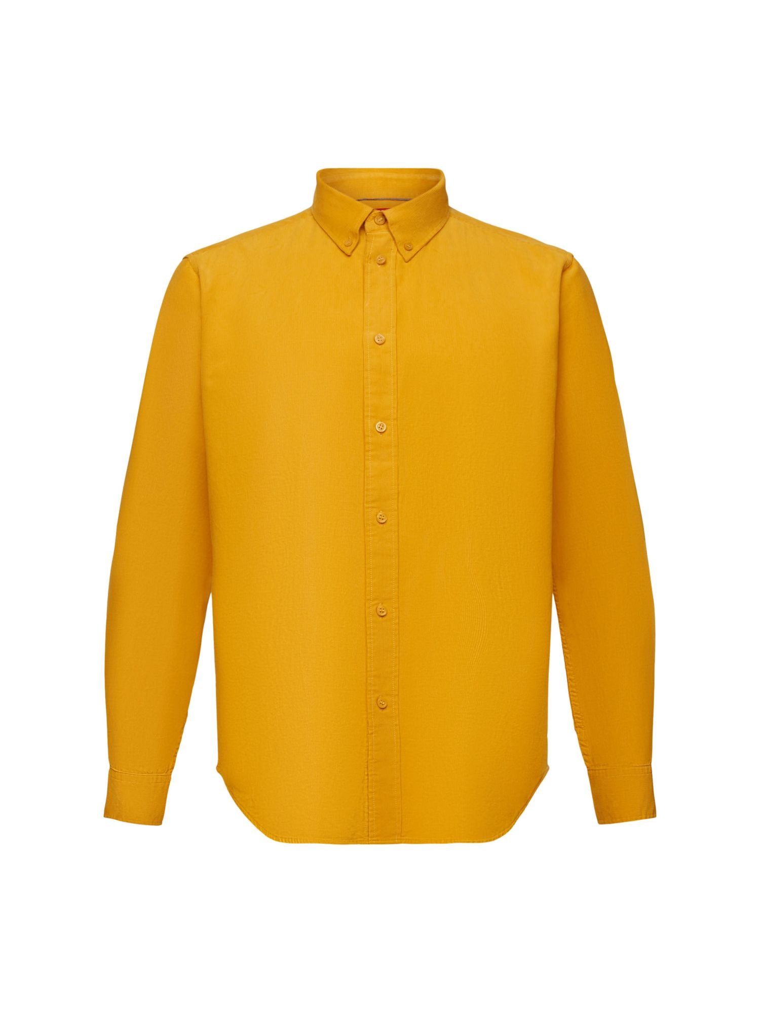 Esprit Langarmhemd Hemd aus Cord, 100% Baumwolle NEW AMBER YELLOW