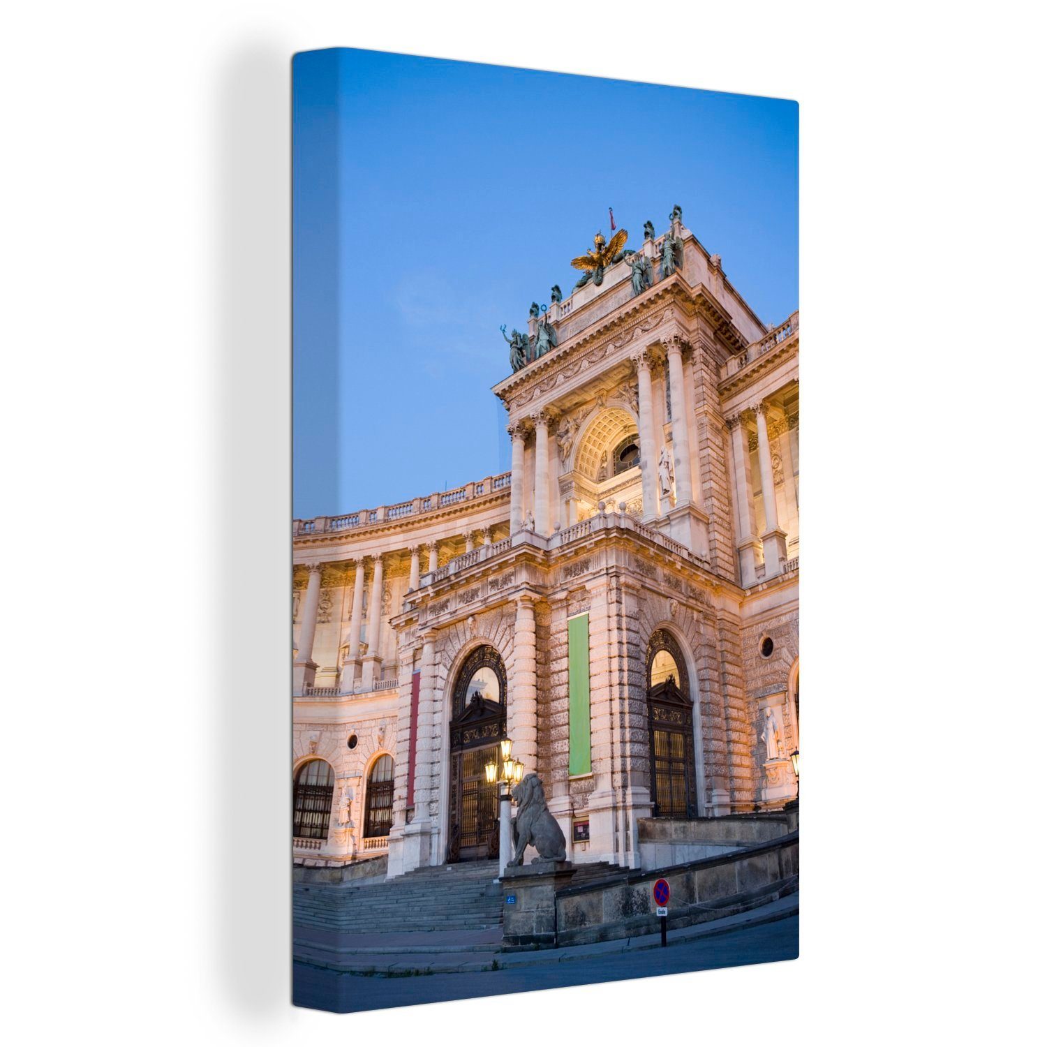 bespannt Leinwandbild inkl. Wien fertig Hofburg Leinwandbild 20x30 cm Abend, Gemälde, St), am Zackenaufhänger, (1 in OneMillionCanvasses®