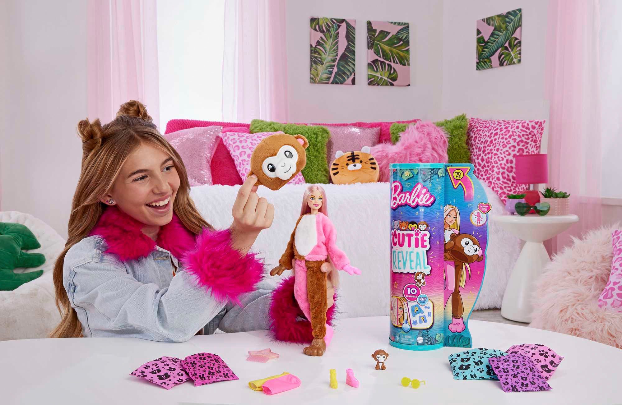 Cutie Mattel® inklusive im Affen-Kostüm Reveal, Accessoires Barbie (Dschungel-Serie), Anziehpuppe
