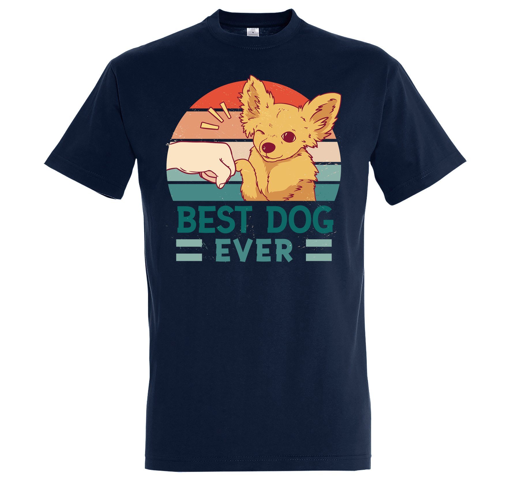 Youth Designz T-Shirt Best Dog Ever Herren T-Shirt mit Trendigem Frontdruck Navy