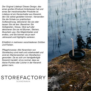 Storefactory Scandinavia Kerzenhalter Lidatorp L Kerzenhalter, schwarz, Keramik, BxH 21 x 5 cm (1 St)