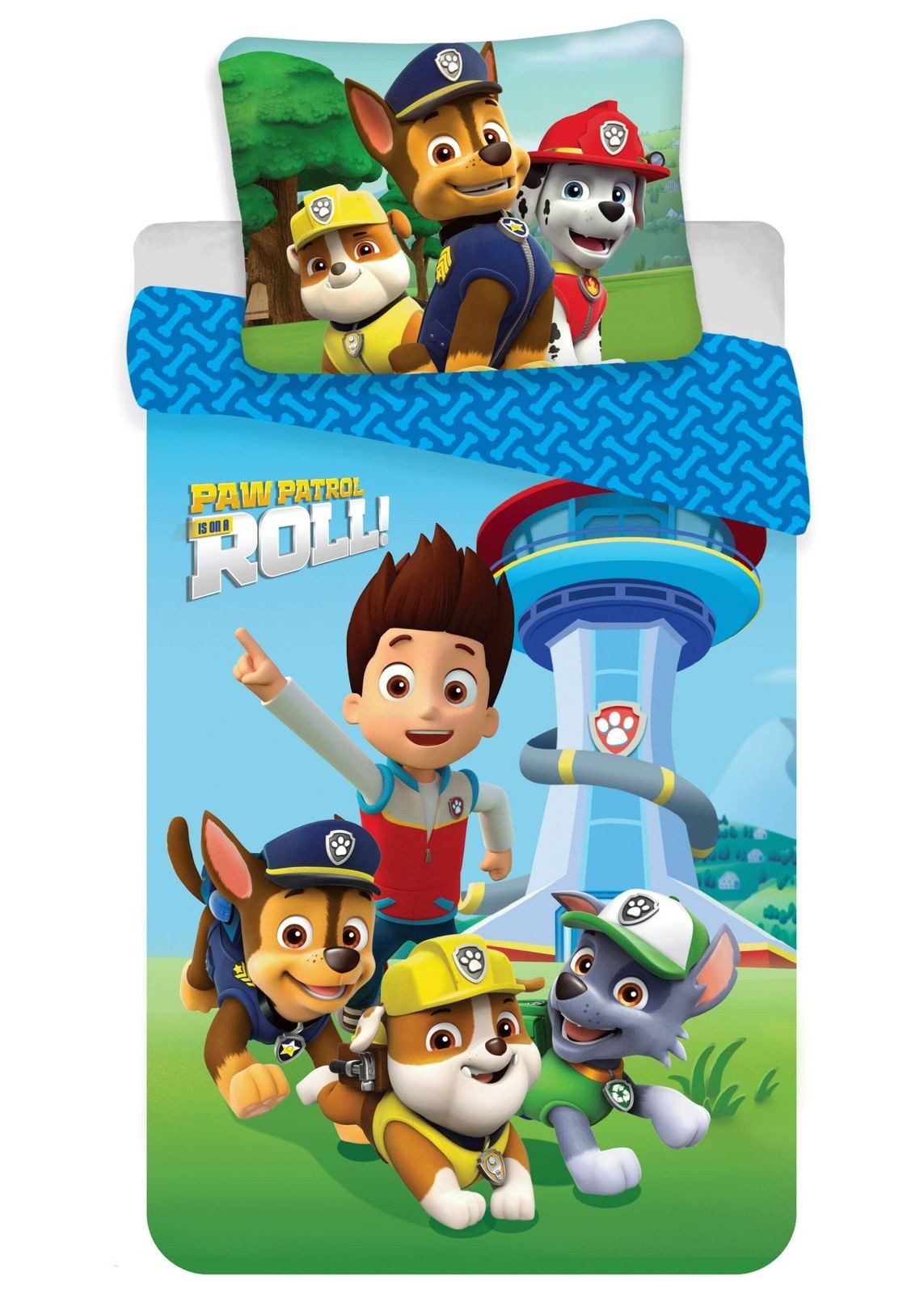 BrandMac Bettwäsche PAW Patrol - Wende-Bettwäsche-Set, 135x200 & 80x80, Baumwolle, 100% Baumwolle
