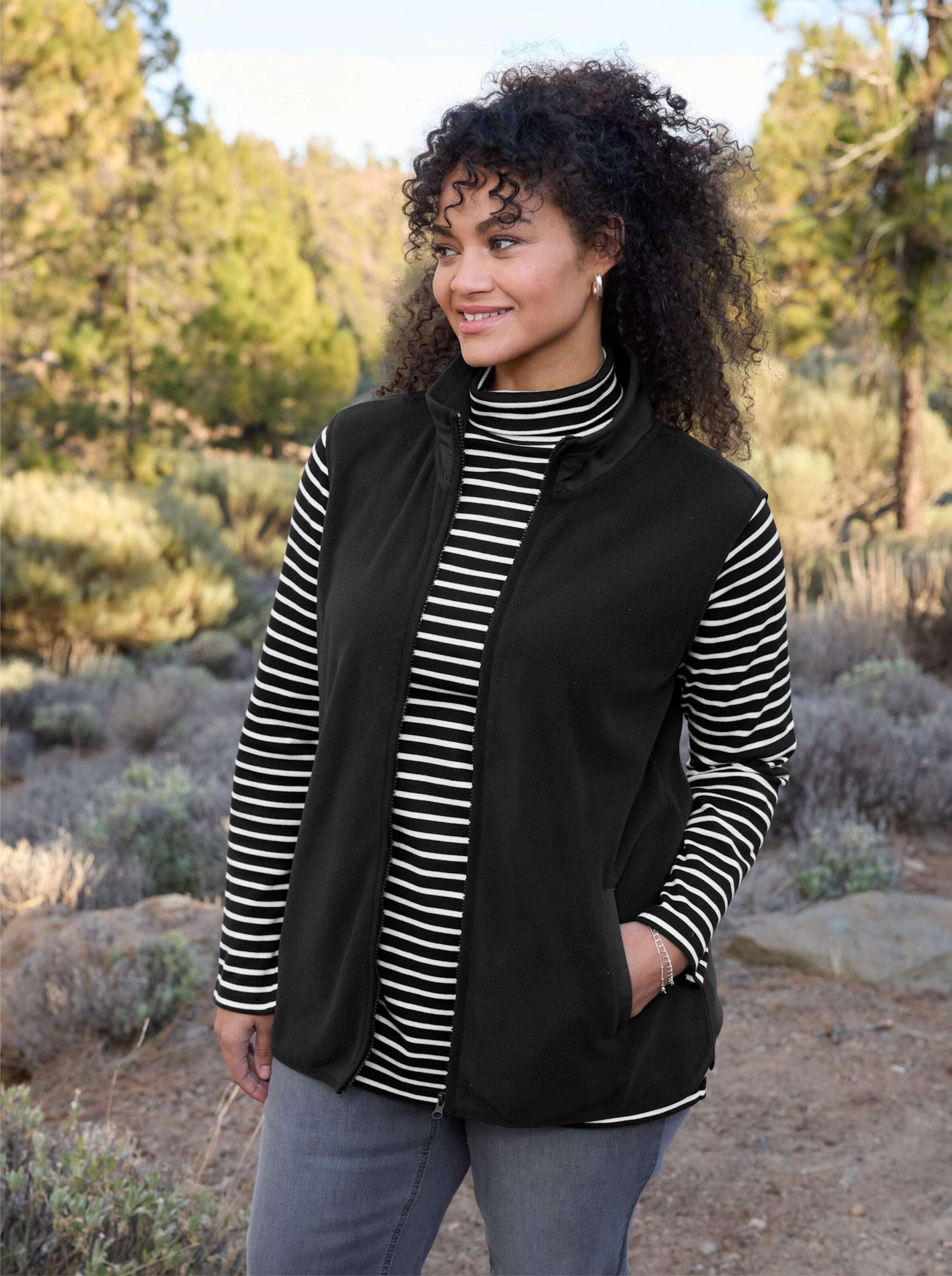 Sheego Fleeceweste Fleece-Weste Länge ca. 70 cm