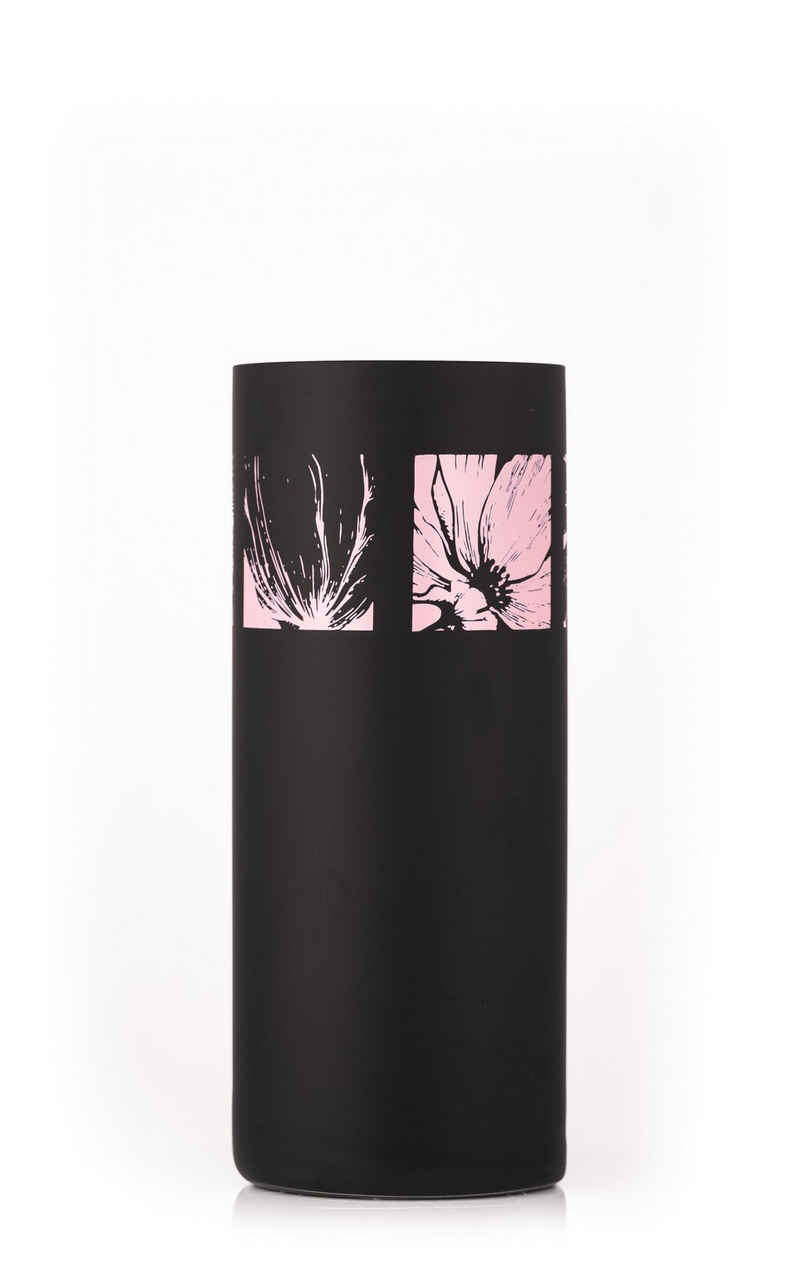 Crystalex Tischvase Vase Beauty rosa schwarz matt 260 mm (Einzelteil, 1 St., 1 x Vase), Kristallglas