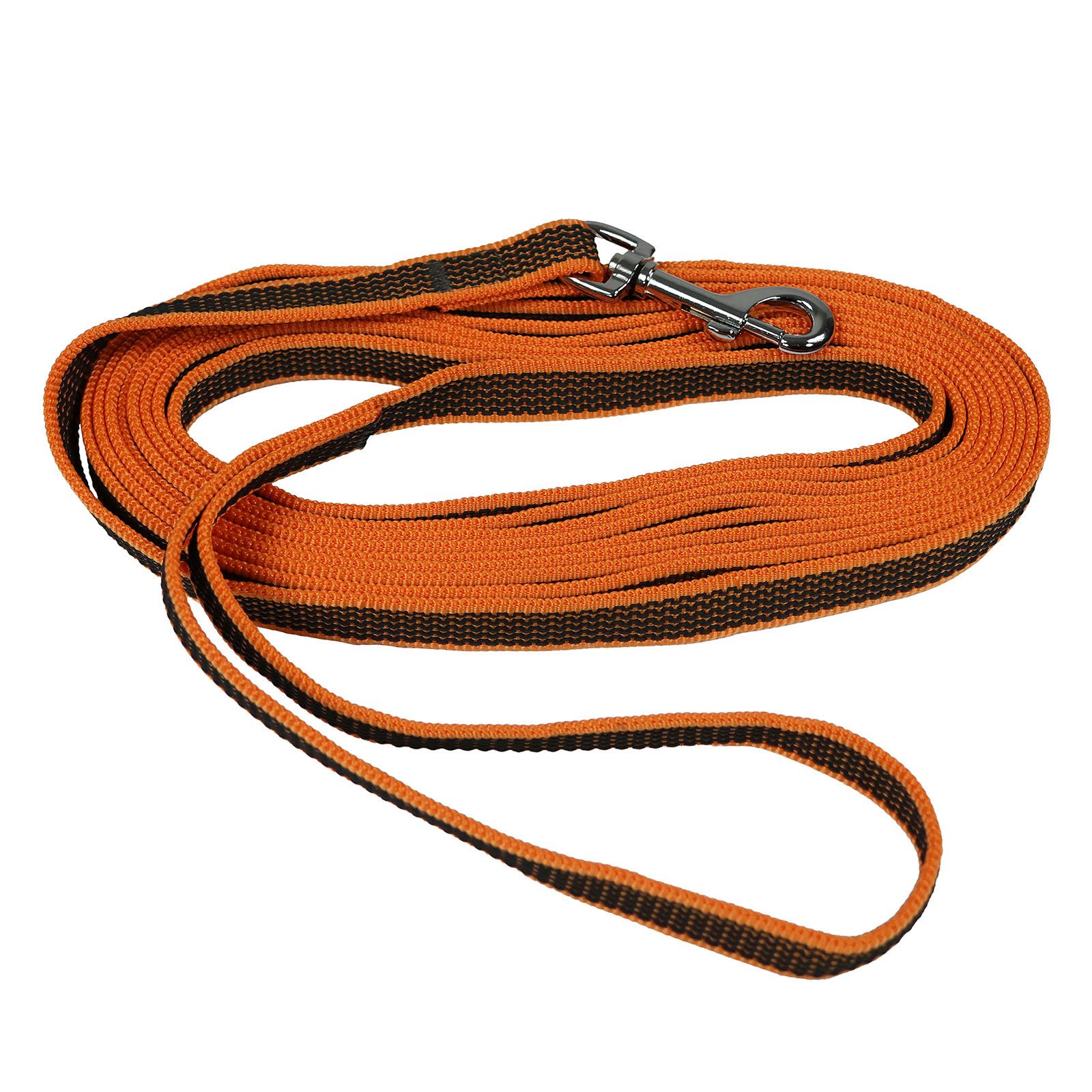 EQuest Schleppleine Gummierte Schleppleine für Hunde, mit Handschlaufe, 5 m, orange, 100% Polypropylen