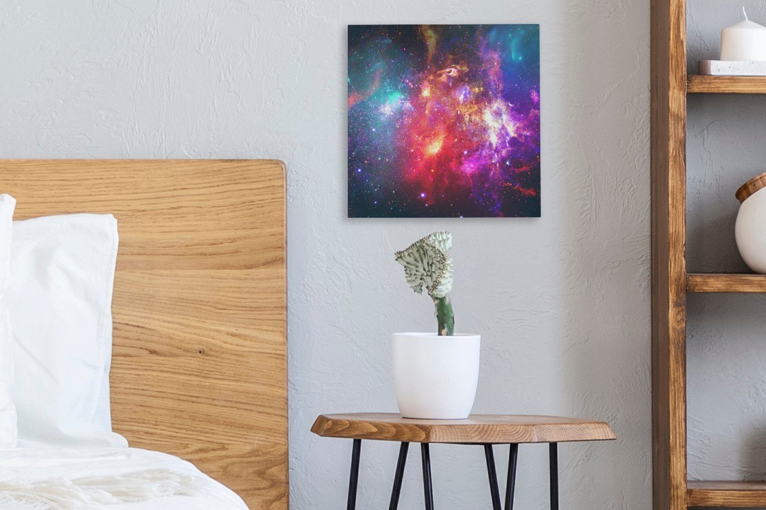 OneMillionCanvasses® Leinwandbild Universum Wohnzimmer - (1 Schlafzimmer Leinwand Sterne, - Bilder für Farben St)