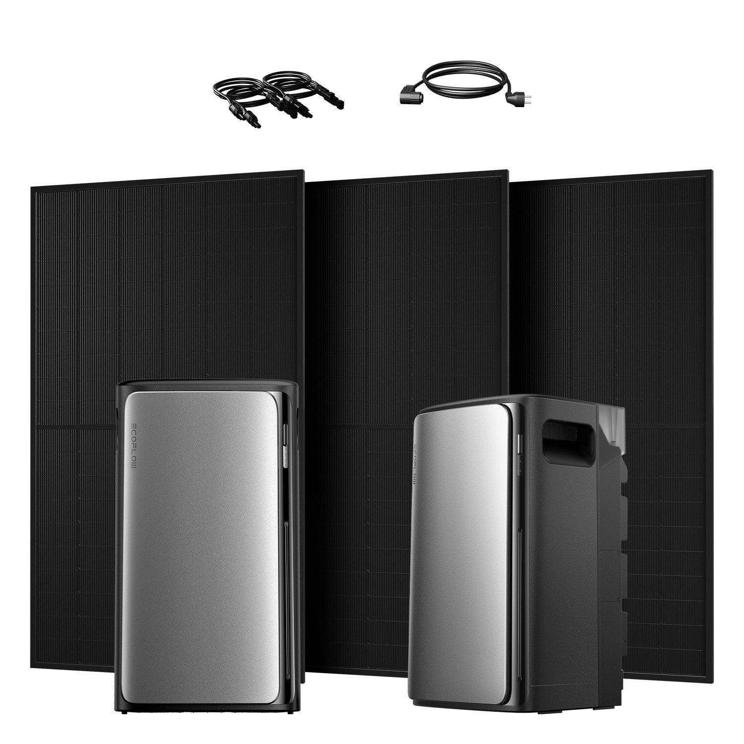 Ecoflow Balkonkraftwerk 1500W ECOFLOW STREAM Pro All-in-One Speicher mit STREAM AC Speicher, (AC Modell Speicher und 3x JASolar 500Wp im Lieferumfang enthalten), 2300W Dual AC-Anschlüsse; Einfache Installation & Plug & Play