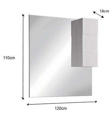 welltime Spiegelschrank Dama Badspiegelschrank mit 1 Tür, inkl. Beleuchtung LED, Breite 120