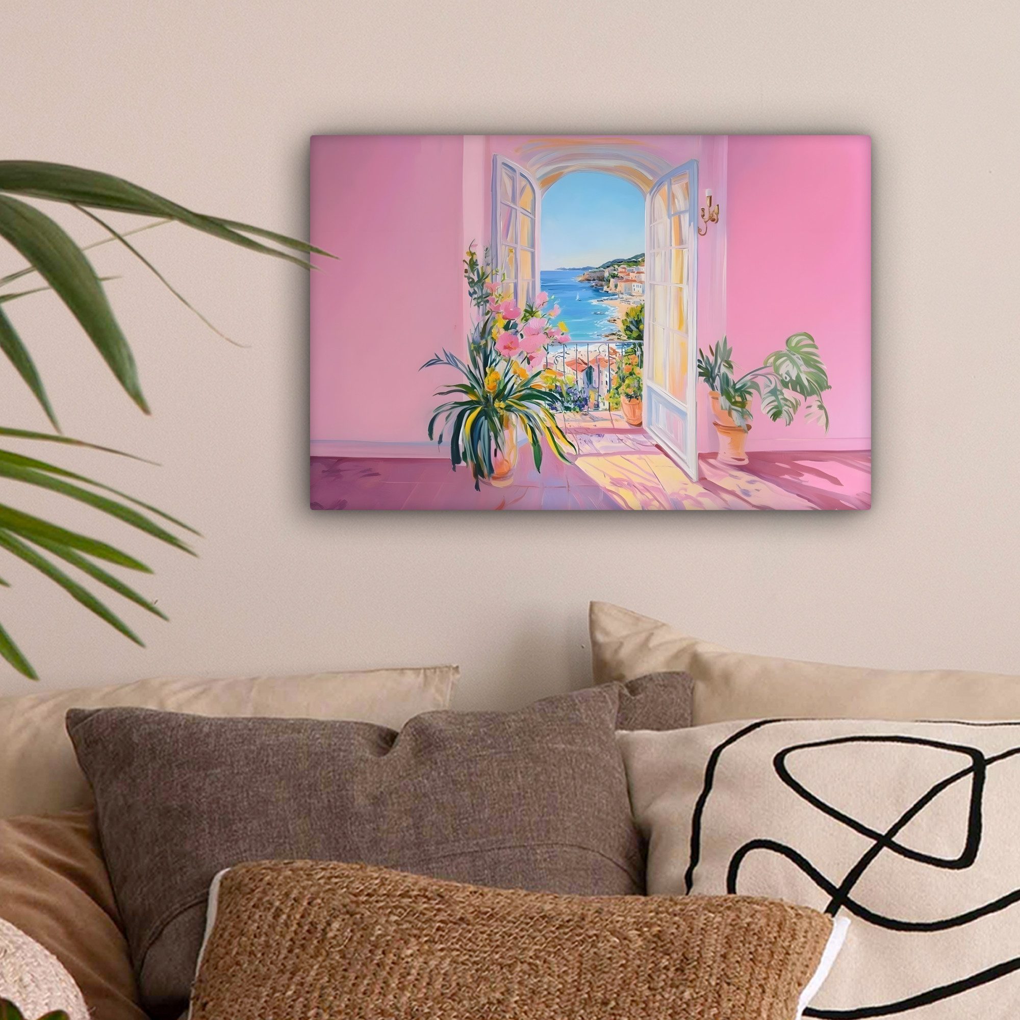 OneMillionCanvasses® Leinwandbild Rosa - Außen - Farbe, Fotodruck (1 St), L günstig online kaufen