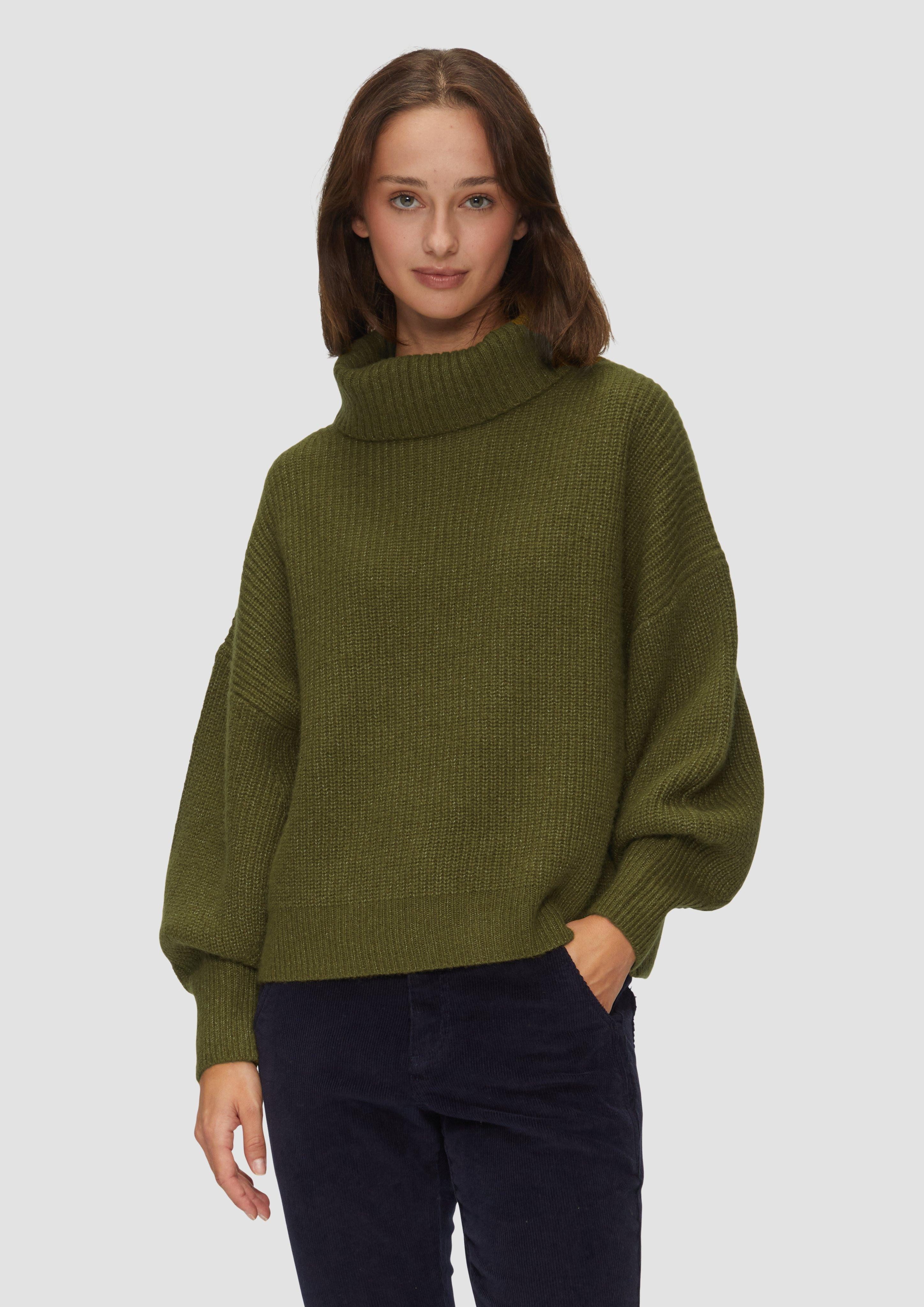 Strickpullover Oversized Rollkragenpullover mit weiten Ärmeln
