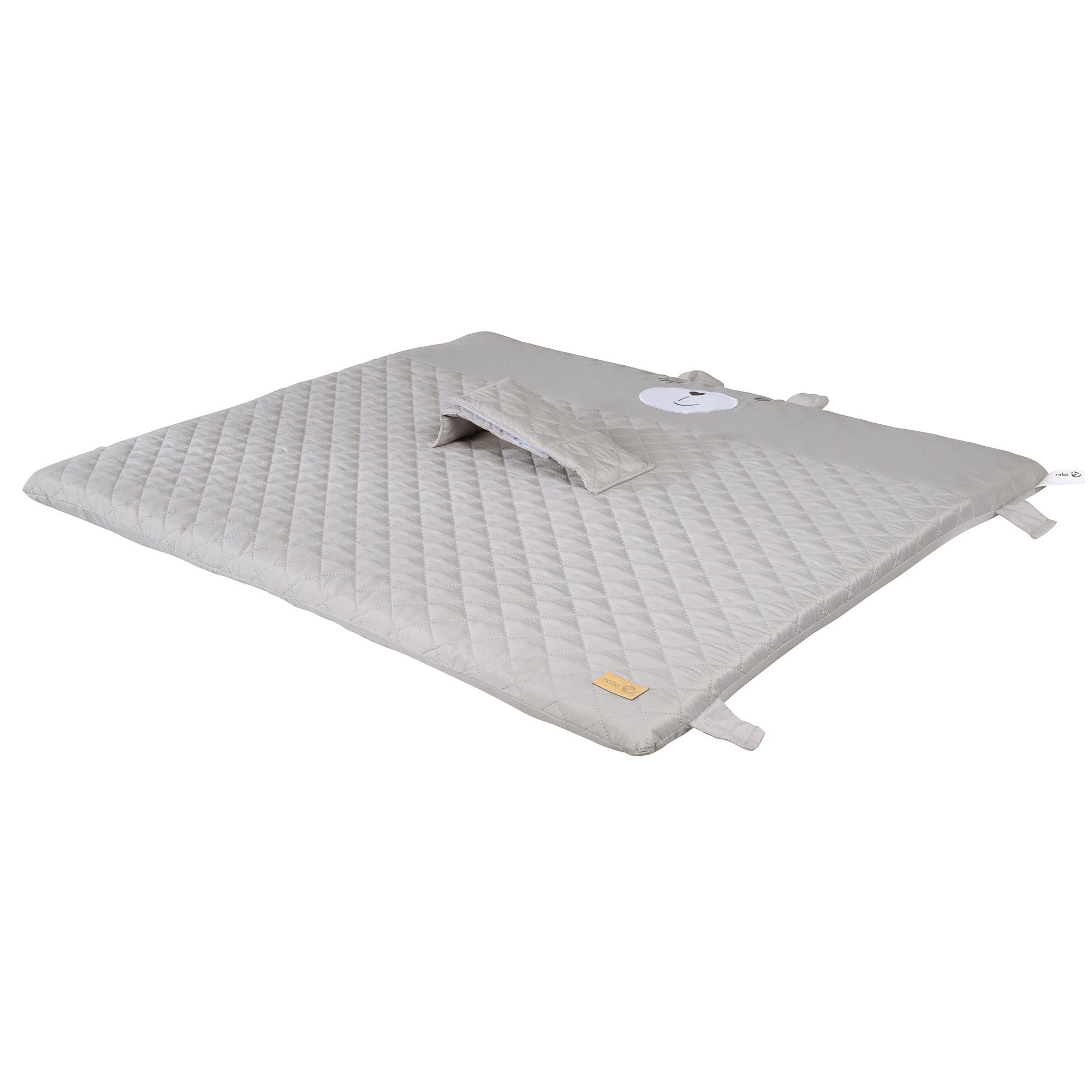 roba® Wickelauflage roba Style, abwischbare Wickelauflage mit Bärchen-Gesicht, Haltegurt & Laschen