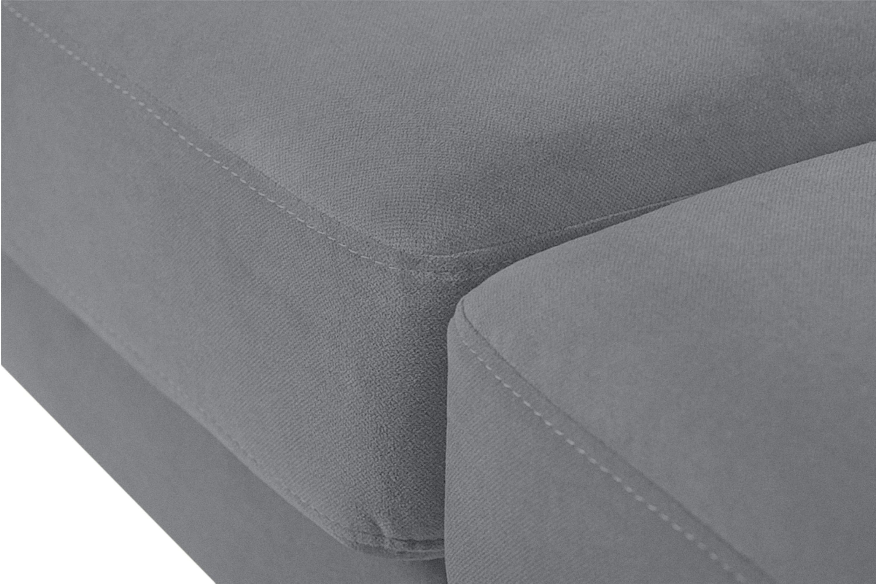 Konsimo 3-Sitzer Scandi-Stil, Armlehnen, | Personen, Made Europe, Sofa aus in 3 TAGIO mit Massivholz grau grau Gestell