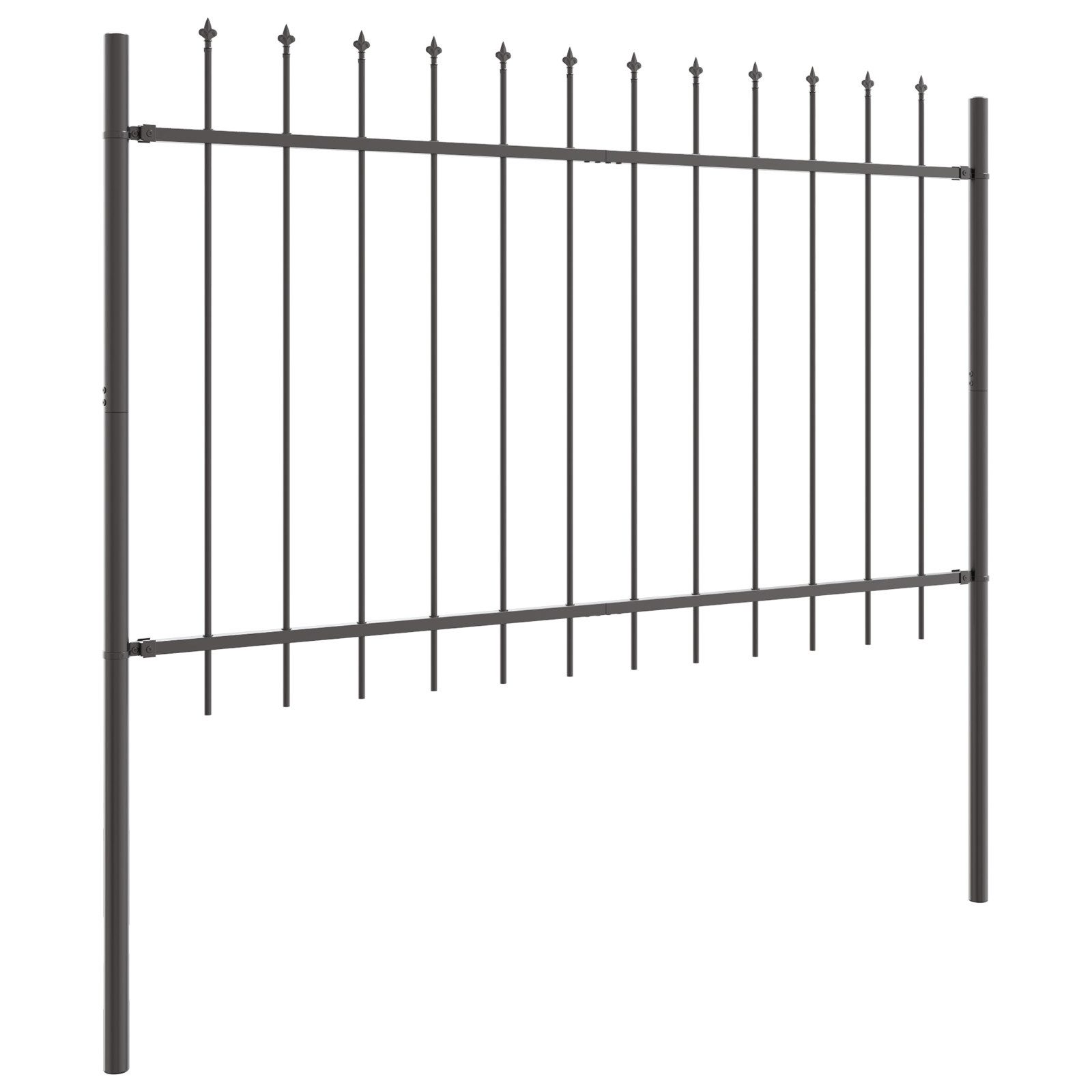 vidaXL Gartenzaun Gartenzaun mit Speerspitzen Grau günstig online kaufen