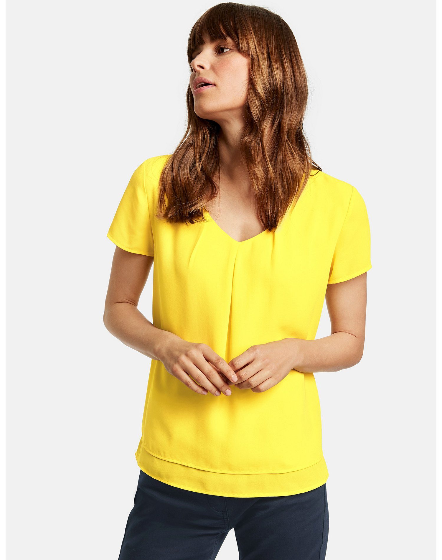 Taifun Kurzarmshirt Blusenshirt mit kurzem Lemonade (1-tlg) Arm