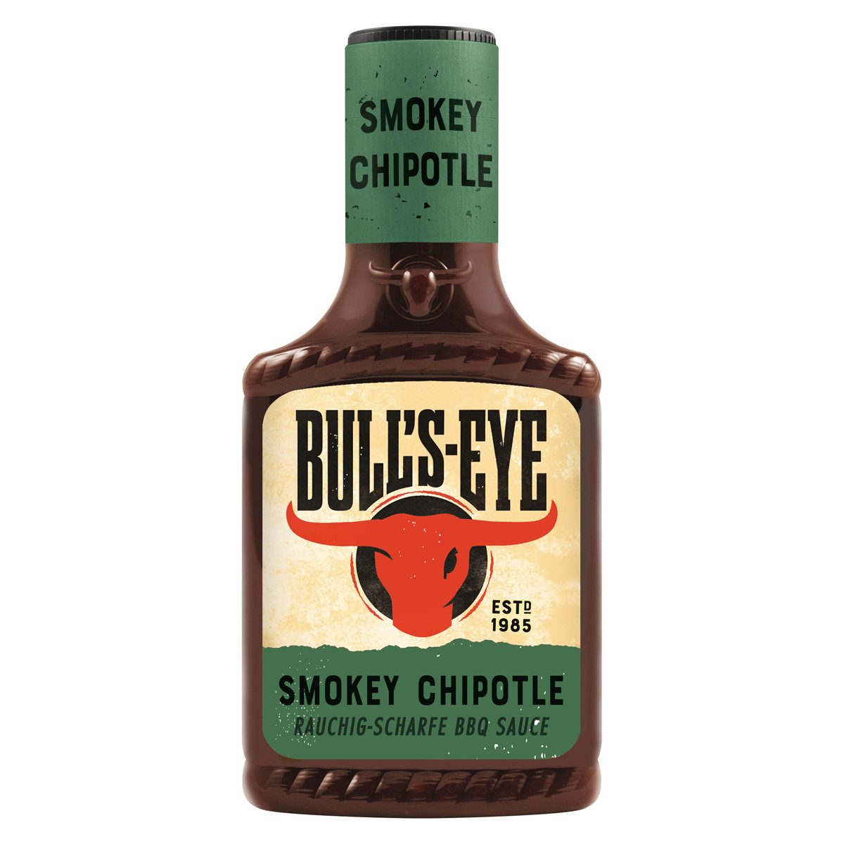 BULL'S-EYE Saucen, Bulls Eye Smokey Chipotle ist eine rauchig scharfe BBQ Sauce 300ml