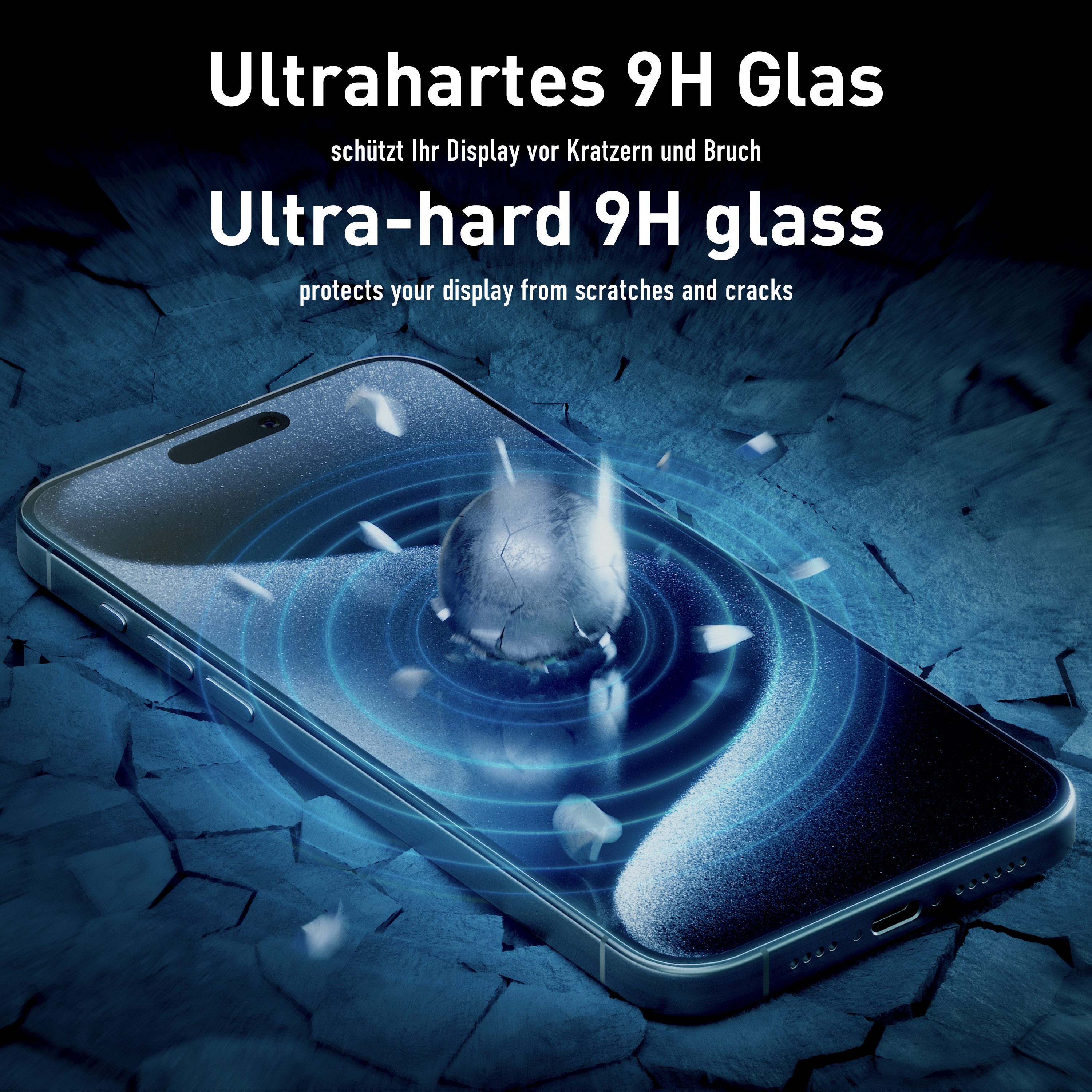 smartect Displayschutzglas Schutzglas Panzerfolie Matt für iPhone 13 mini, Set, 2 Stück, Schutzfolie Glasschutz Bildschirm