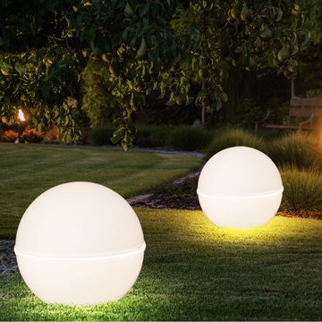 etc-shop Kugelleuchte, Leuchtmittel nicht inklusive, Kugelleuchte Außenlampe Gartenleuchte weiß Leuchtkugel H 71 cm 2er Set