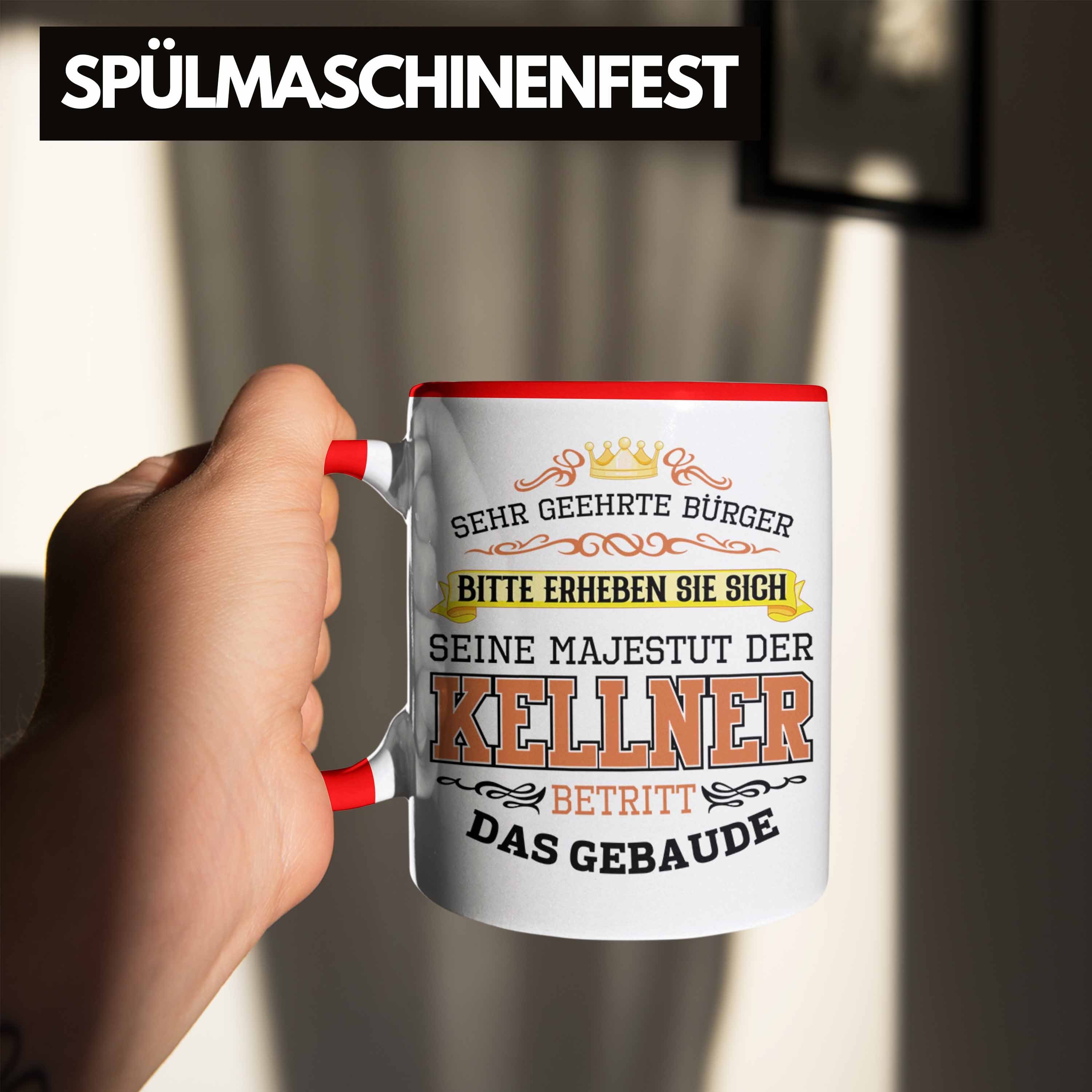 - Tasse Trendation Kellner Kellner Rot Geschenkidee Tasse Geschenke Geschenk Trendation für Gastro