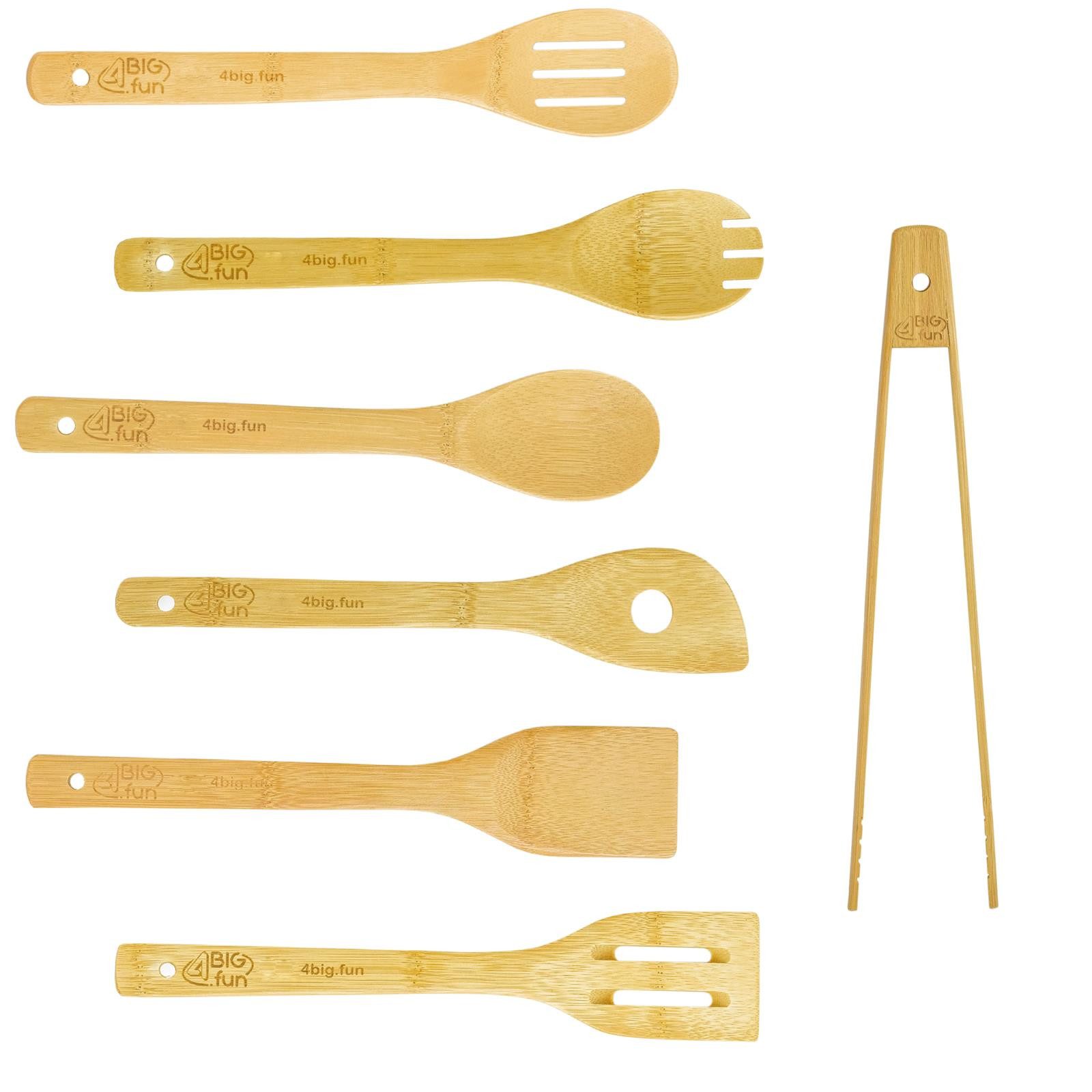 4BIG.fun Einwegbesteck-Set 7 tlg Küchenutensilien Set 30 cm Küchenhelfer (7-tlg)
