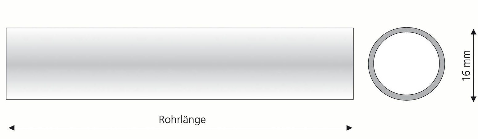 Gardinenstange 1,6 "Esperanca", Stilrohr, Liedeco, Ø Gardinenstange mm, 1-läufig, silberfarben/schwarz Fixmaß Gardinenrohr, mm 16