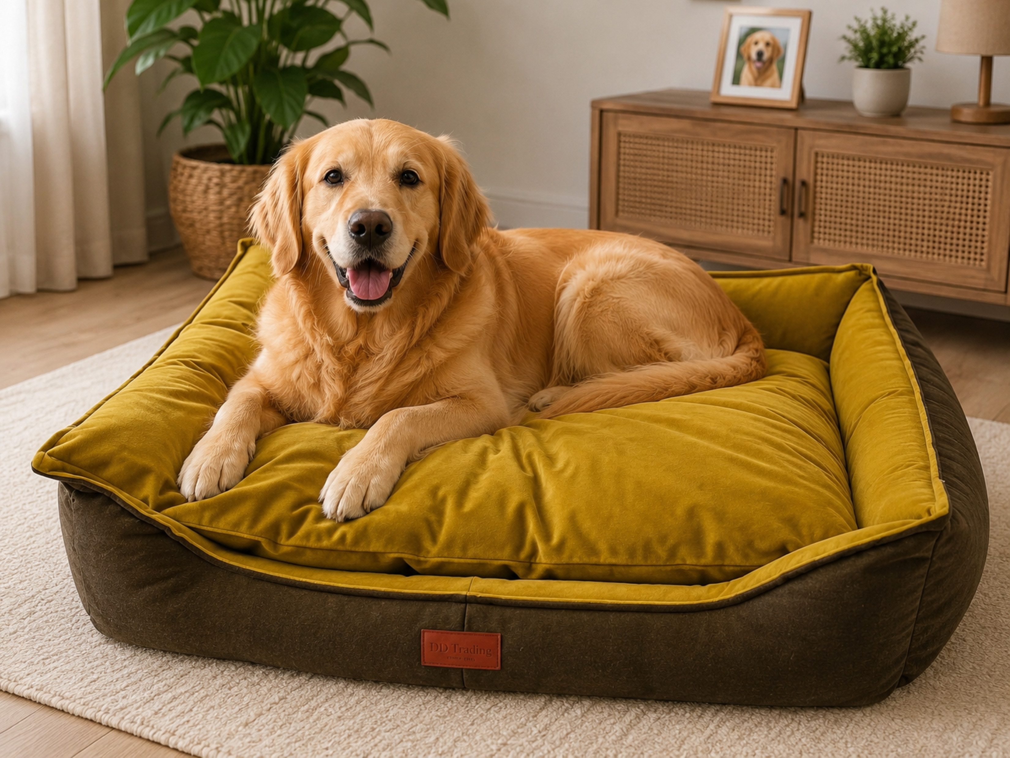 DDOnlineShop Tierbett Hundebett Katzenbett Farbe Braun- Gold, Lila, Grau Premium Qualität