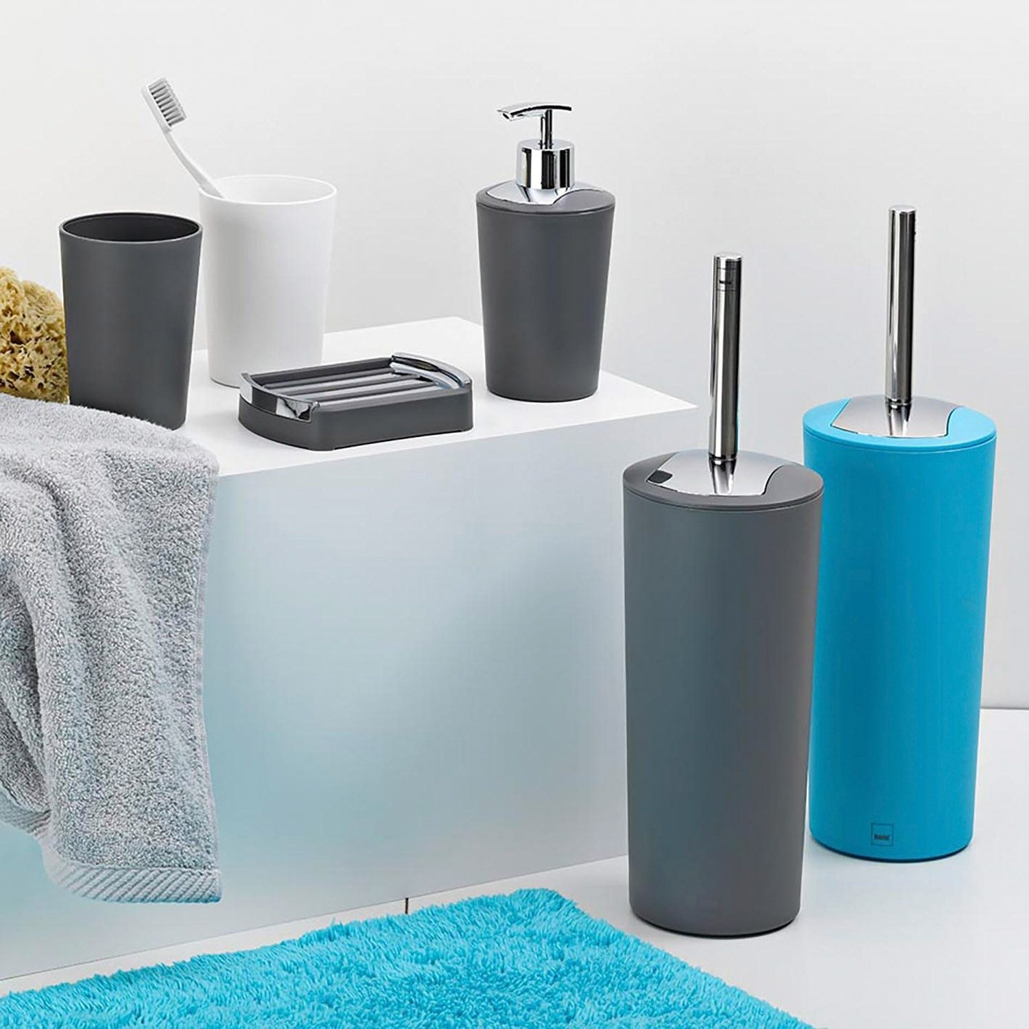 kela Zahnputzbecher MARTA, Ø 8 x H 11 cm, Schwarz, Kunststoff