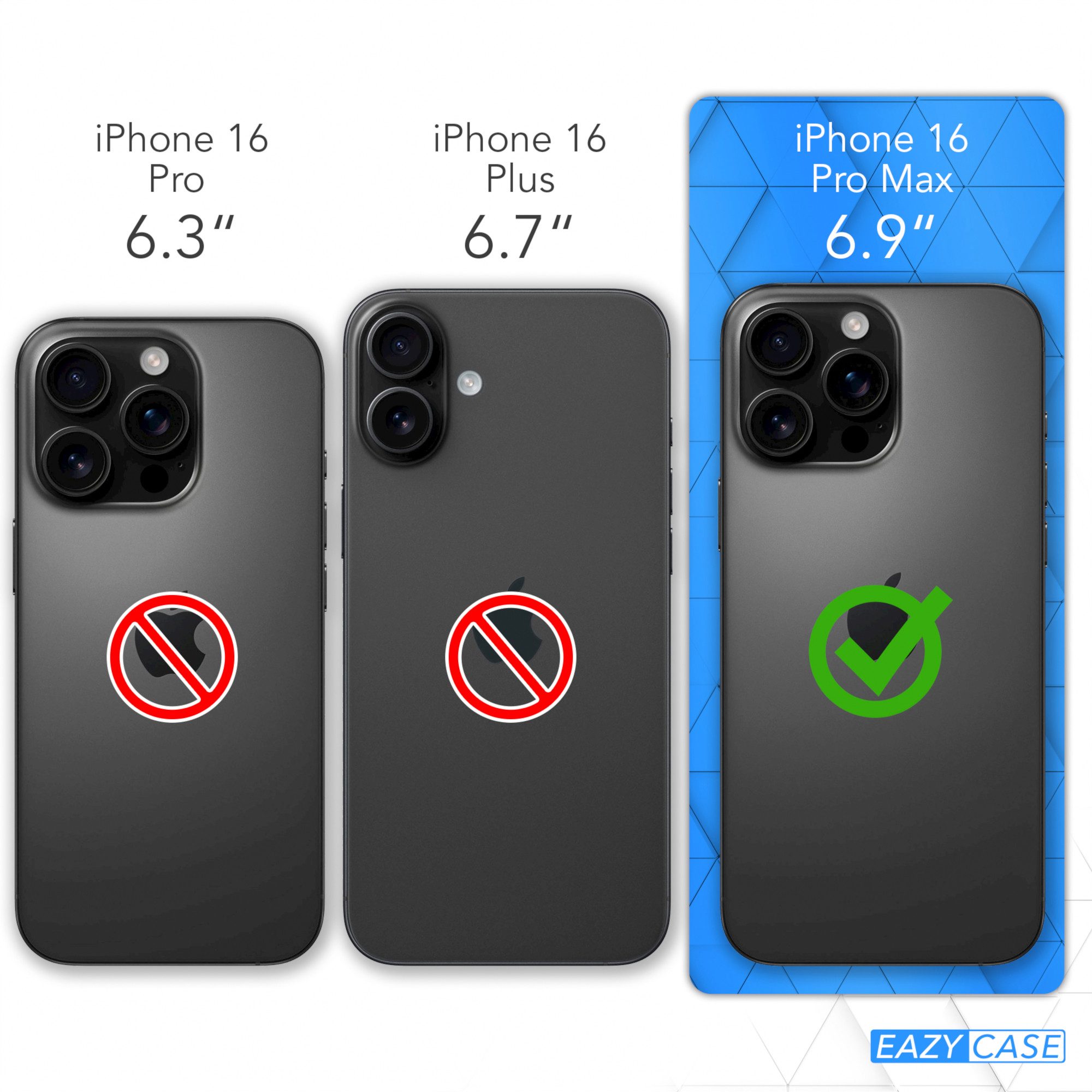 EAZY CASE Handykette Hülle mit Kette für Apple iPhone 16 Pro Max 6,9 Zoll, Umhängetasche für Handy Silikonhülle Handyhülle durchsichtig Violett