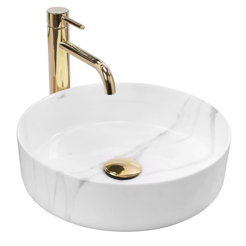 wohnwerk.idee Aufsatzwaschbecken Waschbecken Keramik Sami Marble günstig online kaufen
