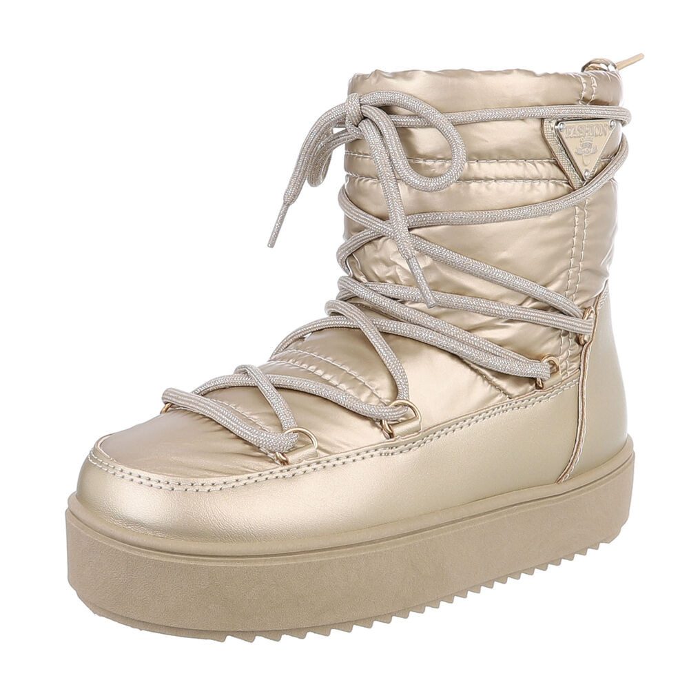 Ital-Design Kinder Snowboots Freizeit Stiefelette (87531940) Flach Stiefeletten in Gold