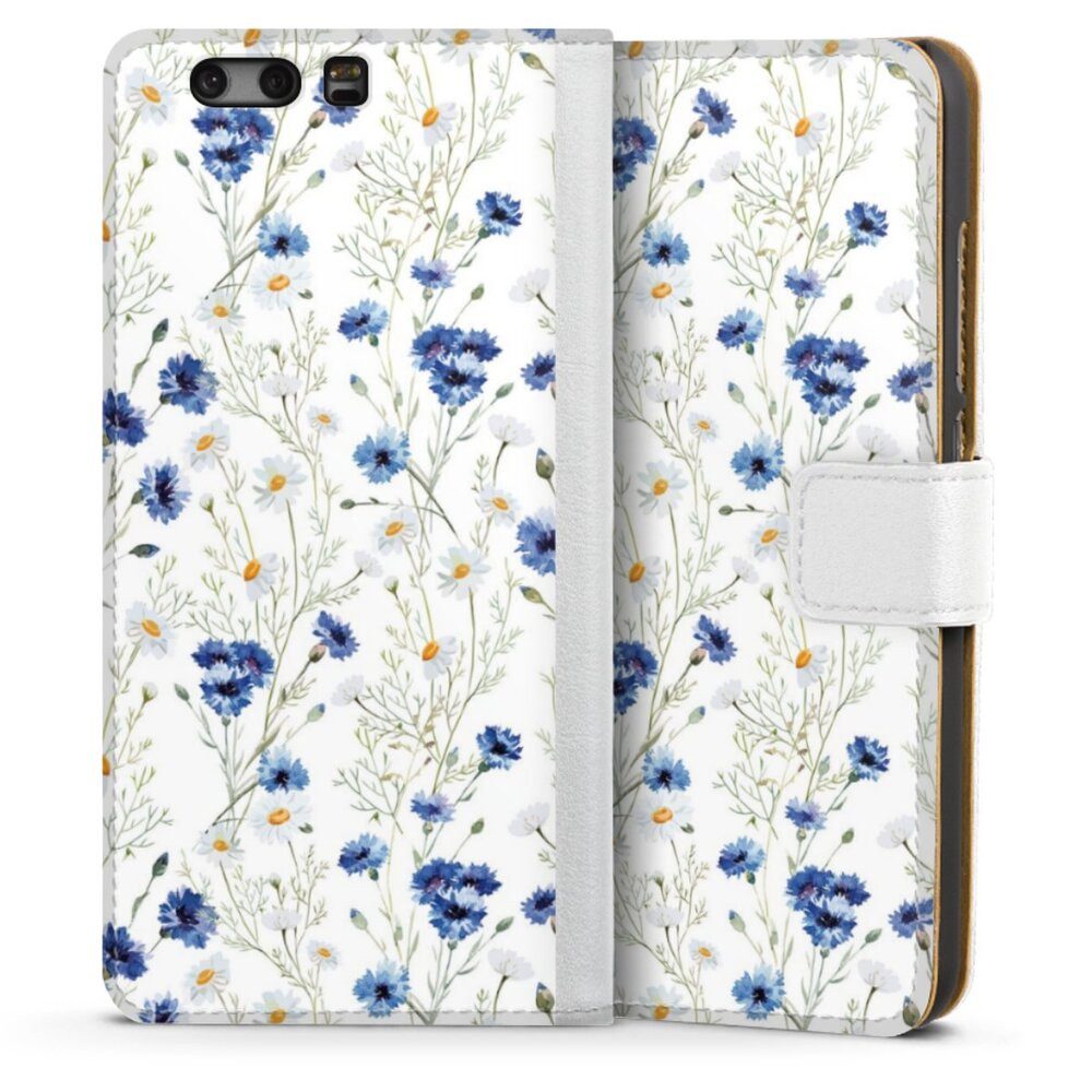 DeinDesign Handyhülle Muster Blume Blumen Flower Pattern 6, Huawei P10 Hülle Handy Flip Case Wallet Cover Handytasche Leder