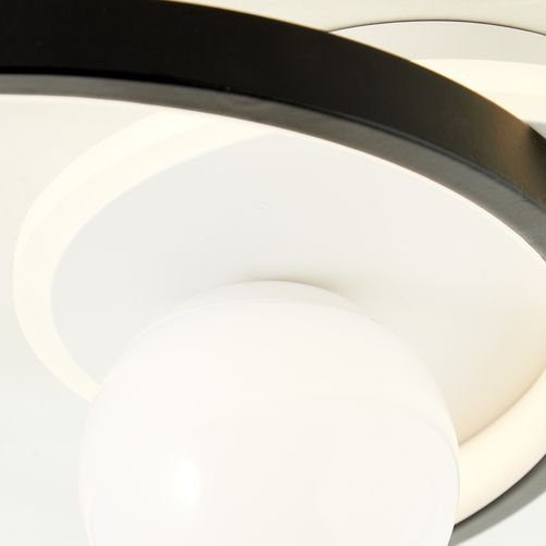 Brilliant Deckenleuchte 30x35cm Atlanta, schwarz/weiß Deckenlampe LED wechselbar, Warmweiß, LED