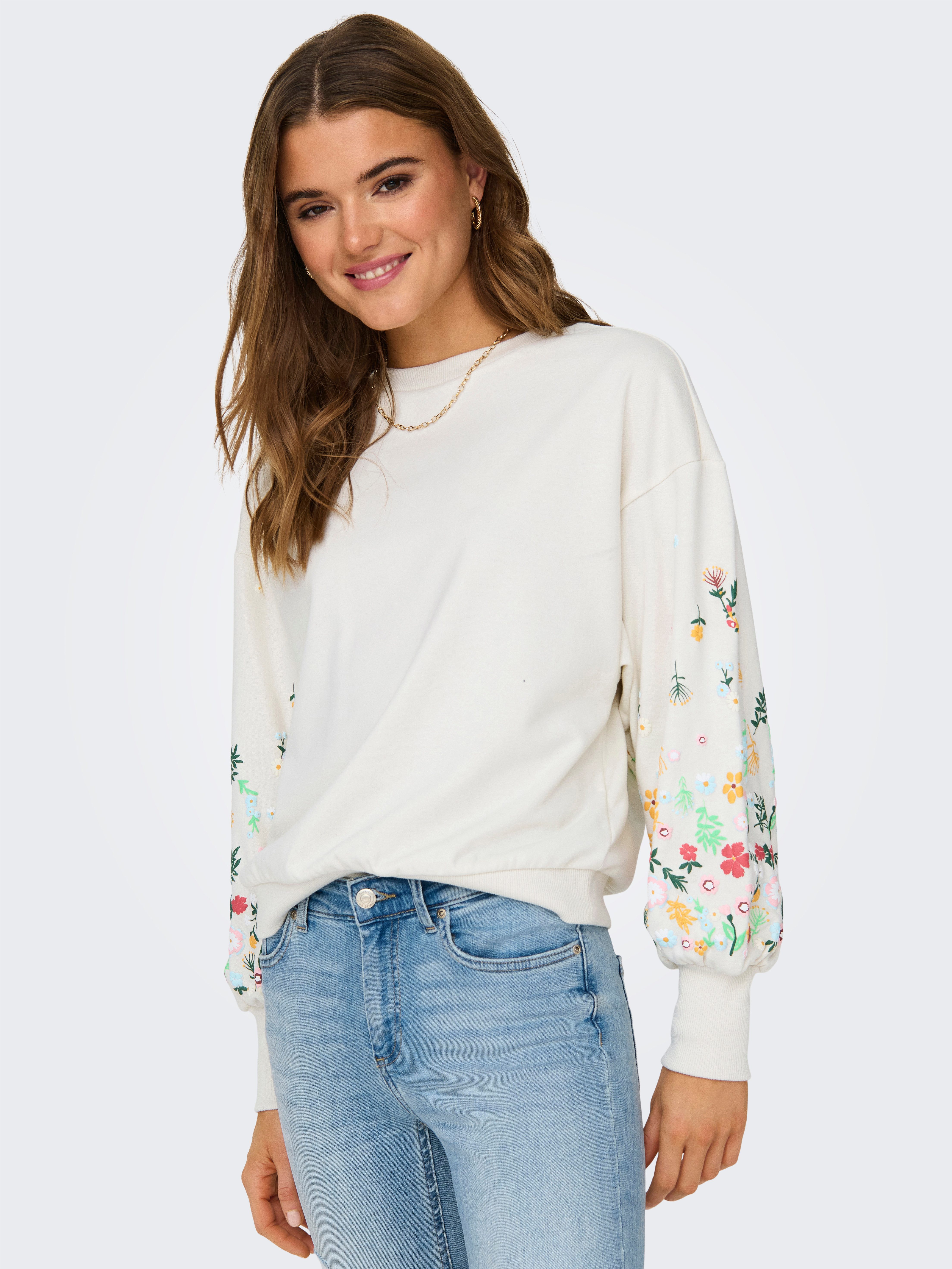 ONLY Sweatshirt ONLBROOKE L/S O-NECK FLOWER SWT günstig online kaufen